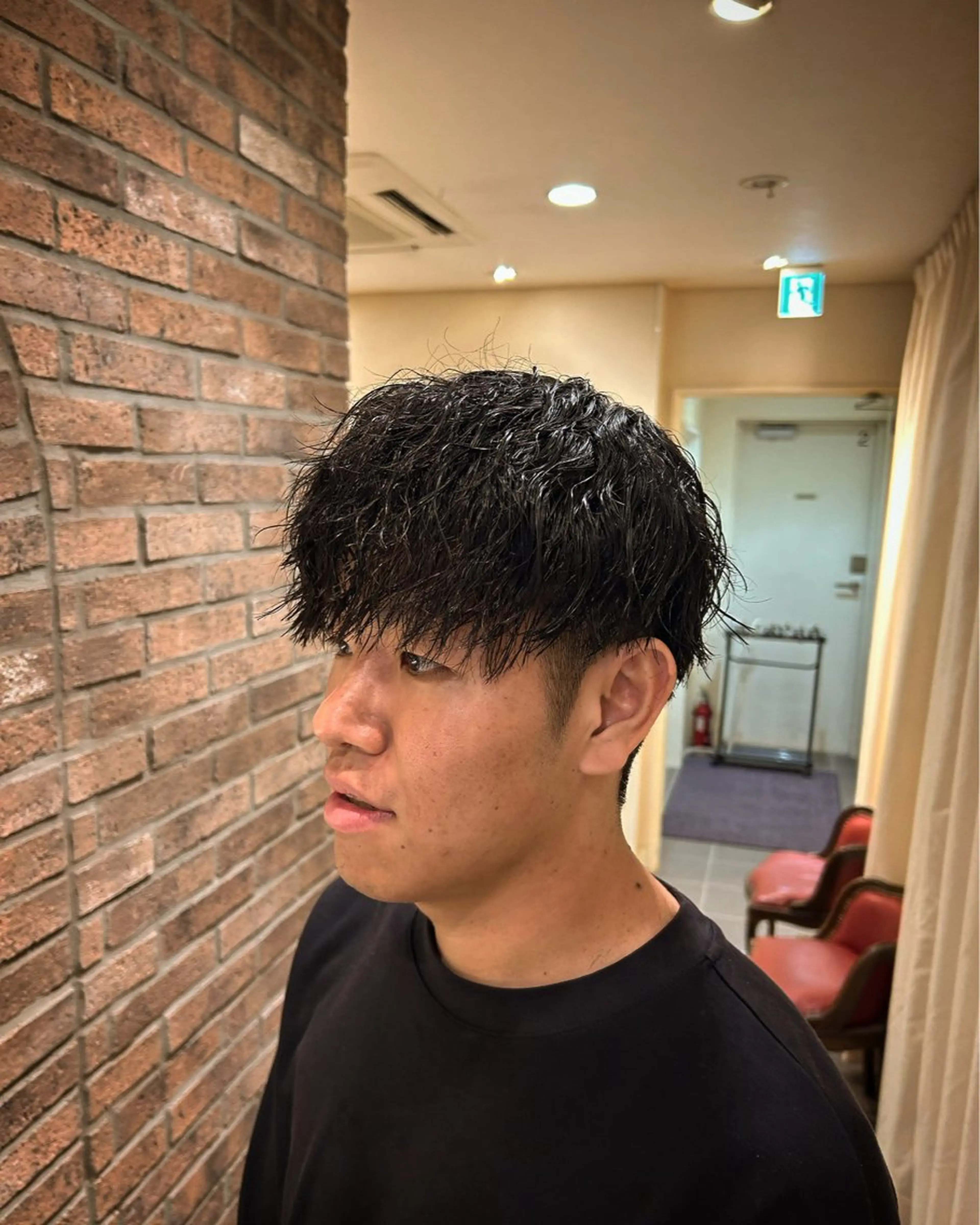 パーマ メンズ センターパート メンズメッシュ マッシュ メンズパーマ メンズツイストパーマ 高田馬場/メンズ/ 外国人風ヘアのヘアスタイル