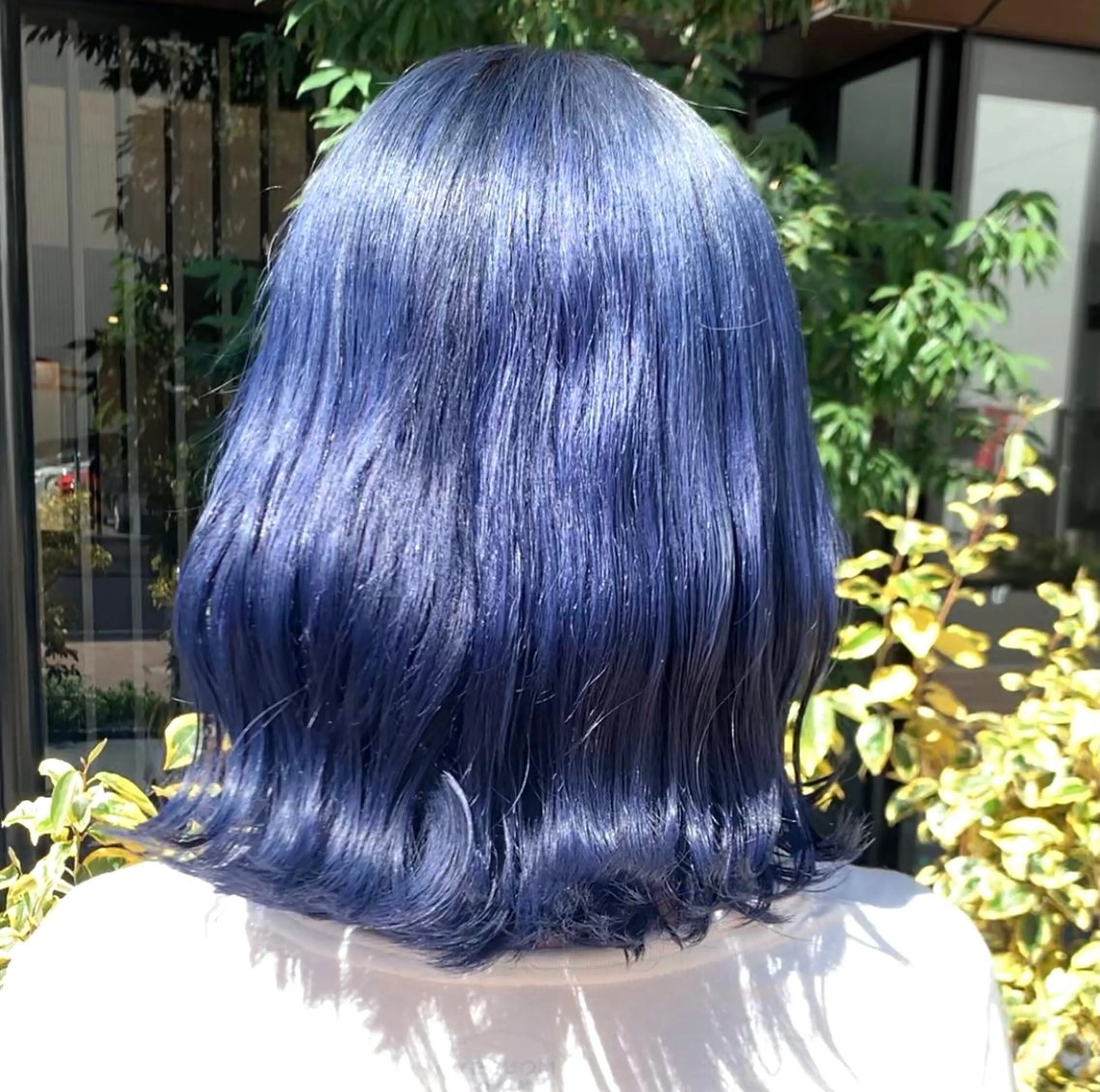 セミロング カラー ヘアアレンジ ブルーカラー ネイビーカラー DEAN栄店所属・DEAN マツオカマコのヘアスタイル