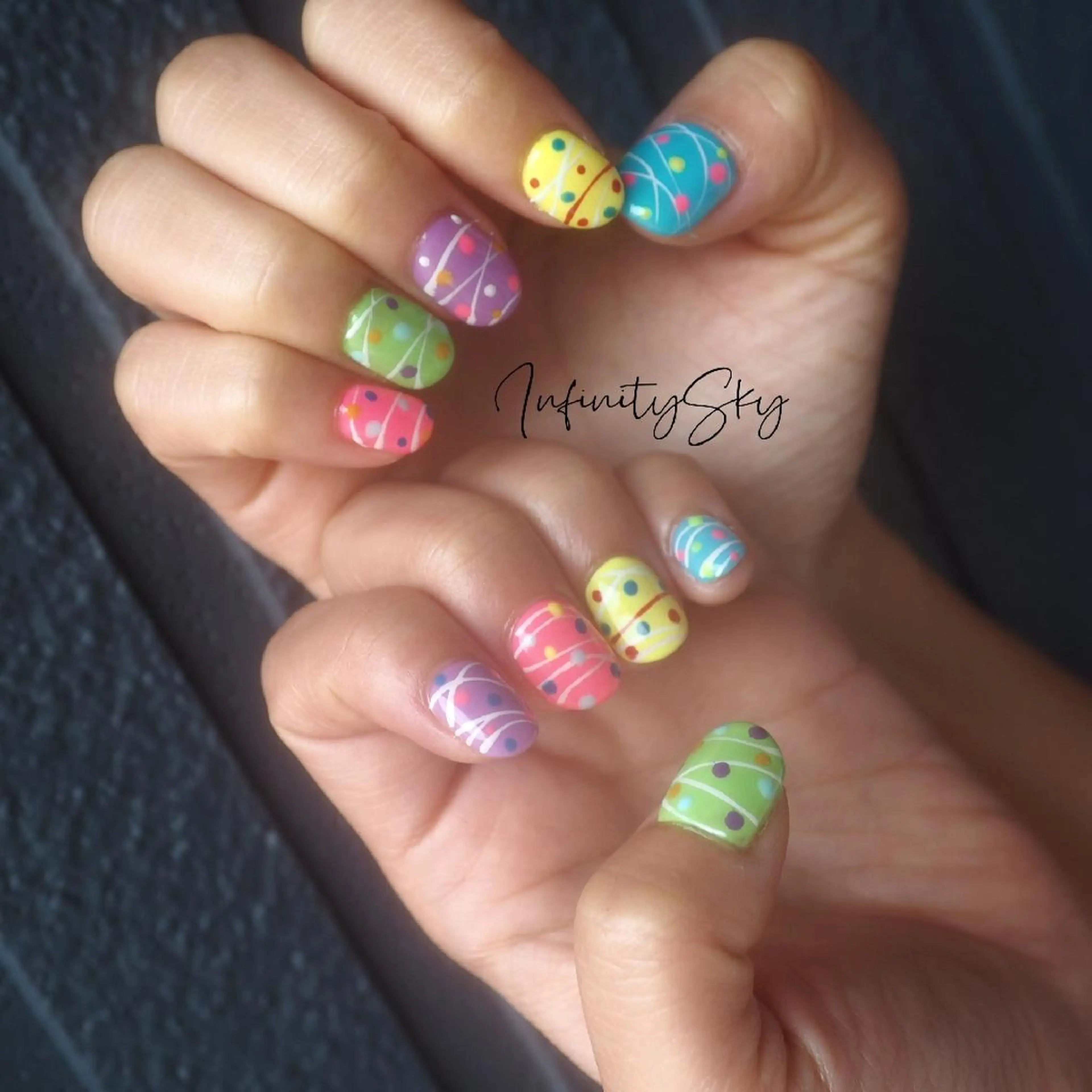 ネイル アートネイル ヨーヨーネイル ハンドネイル infinity skyのネイルデザイン
