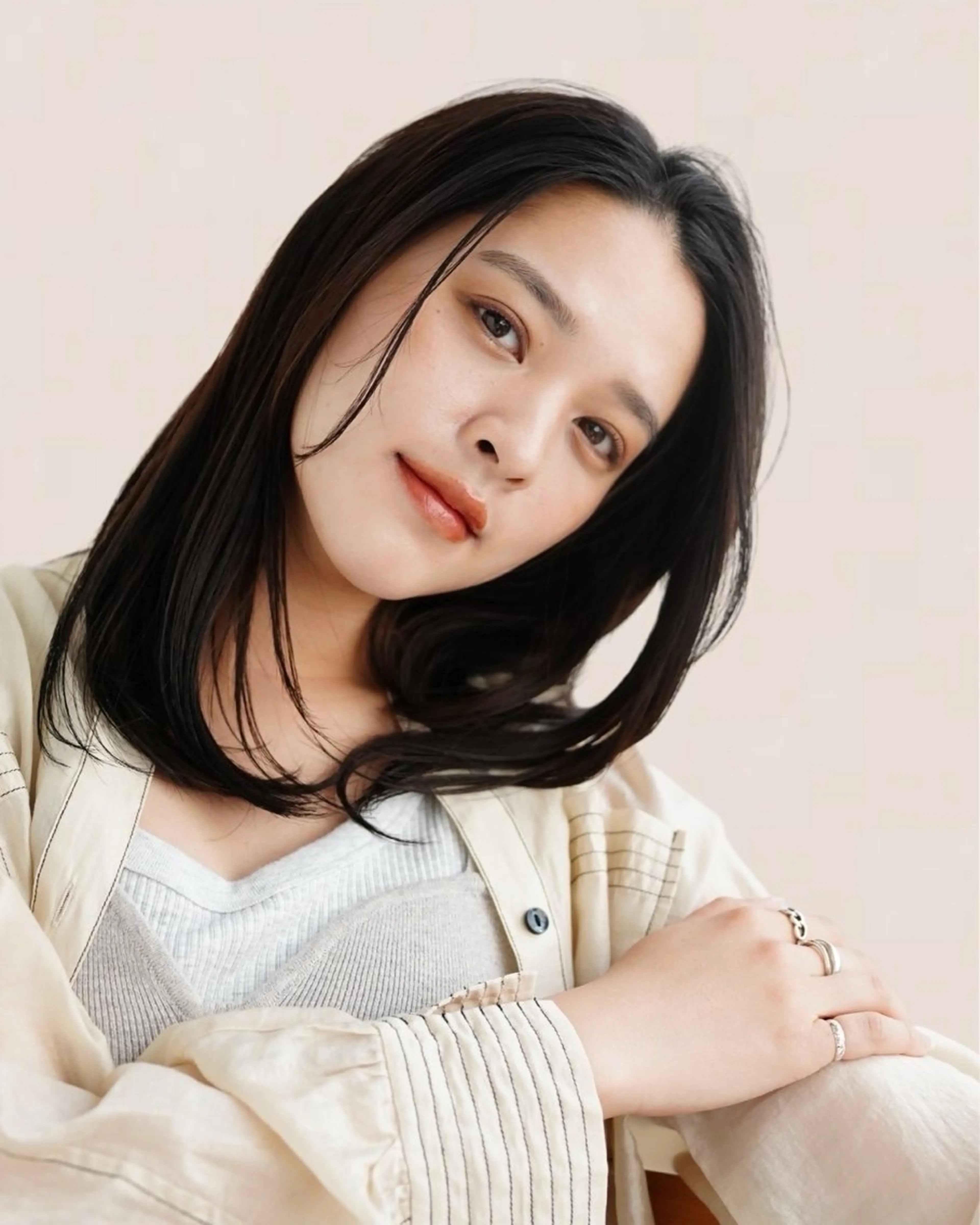 セミロング カラー 銀座⚜️【脱白髪染め 美髪矯正】トグチのヘアスタイル