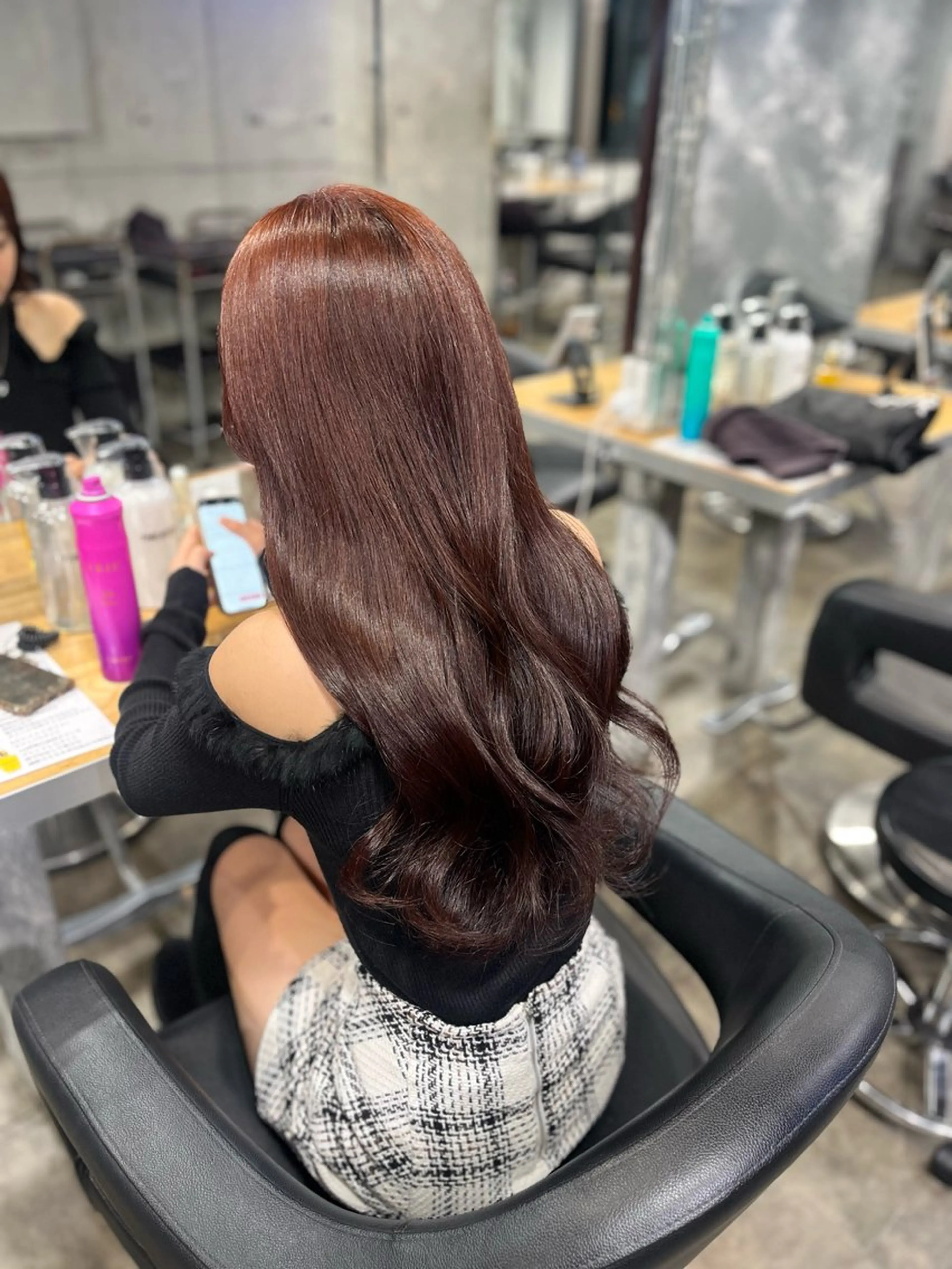 カラー ヘアカラー トリートメント ヘッドスパ ヘアセット ガーリーヘア💌トレ ンド暖色💌Yuuのヘアスタイル