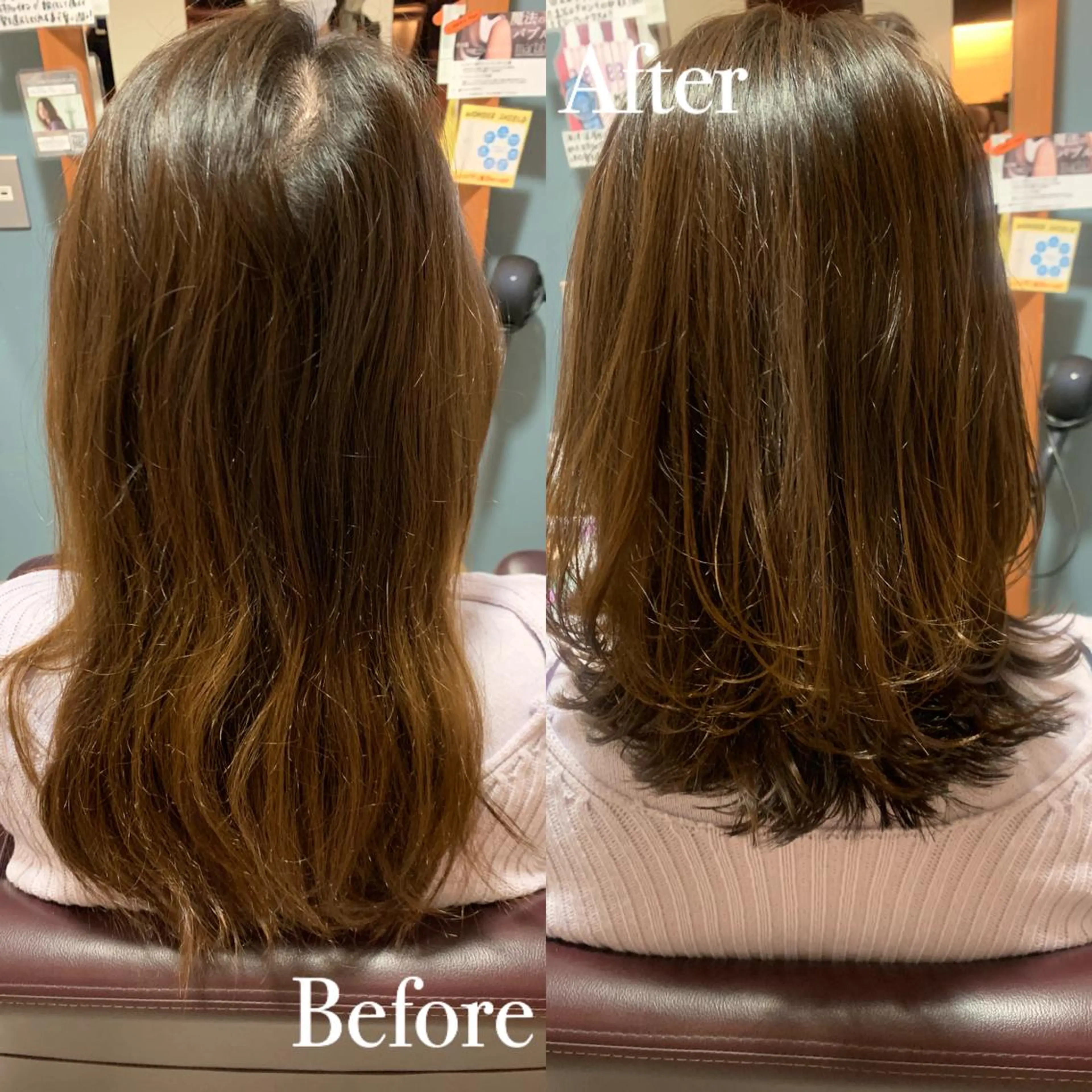 ミディアム ミディアムレイヤー レイヤーカット 傷ませない縮毛矯正／ 吉岡 美江のヘアスタイル