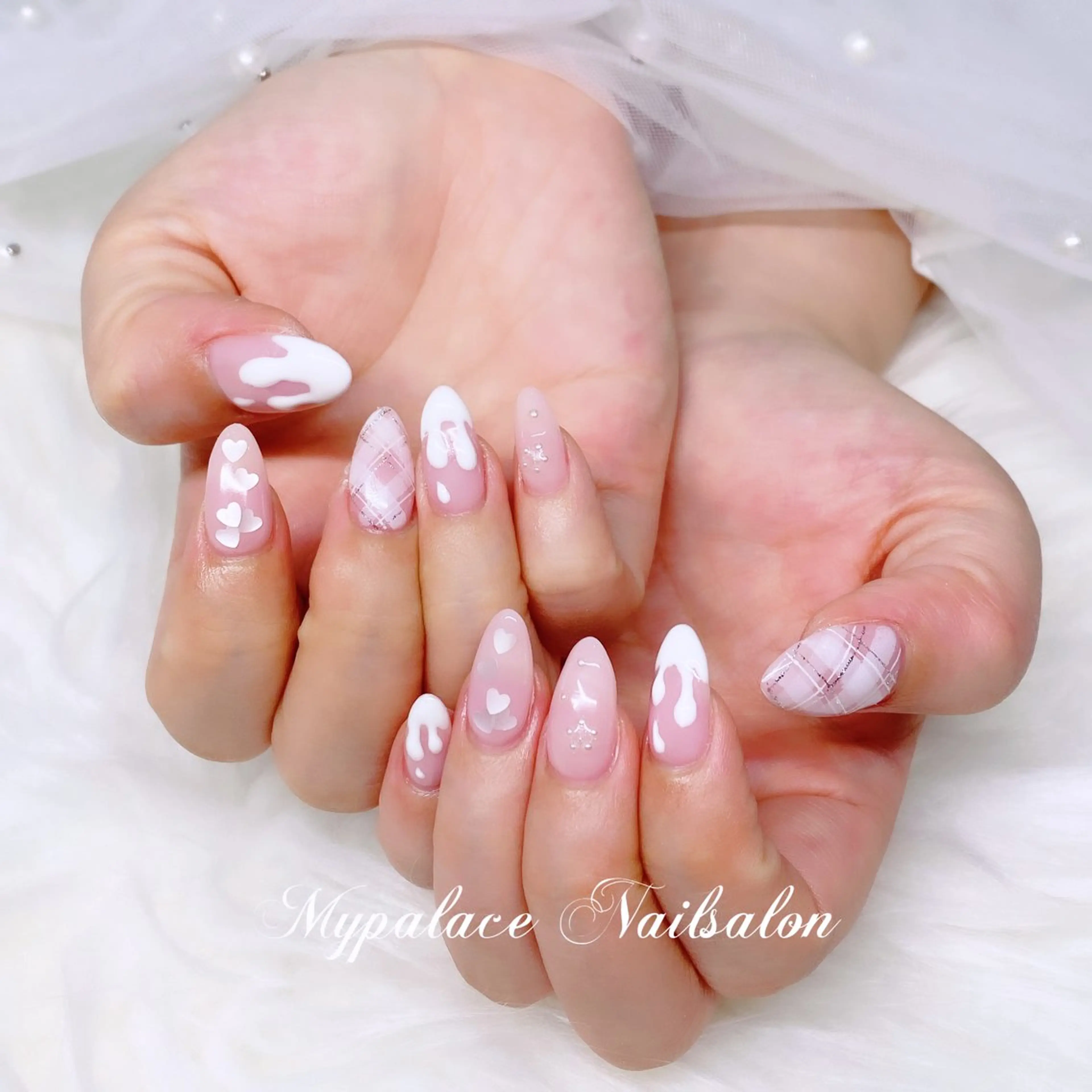 ネイル ハート バレンタイン ハンドネイル Yuis Nailスカルプ専門のネイルデザイン