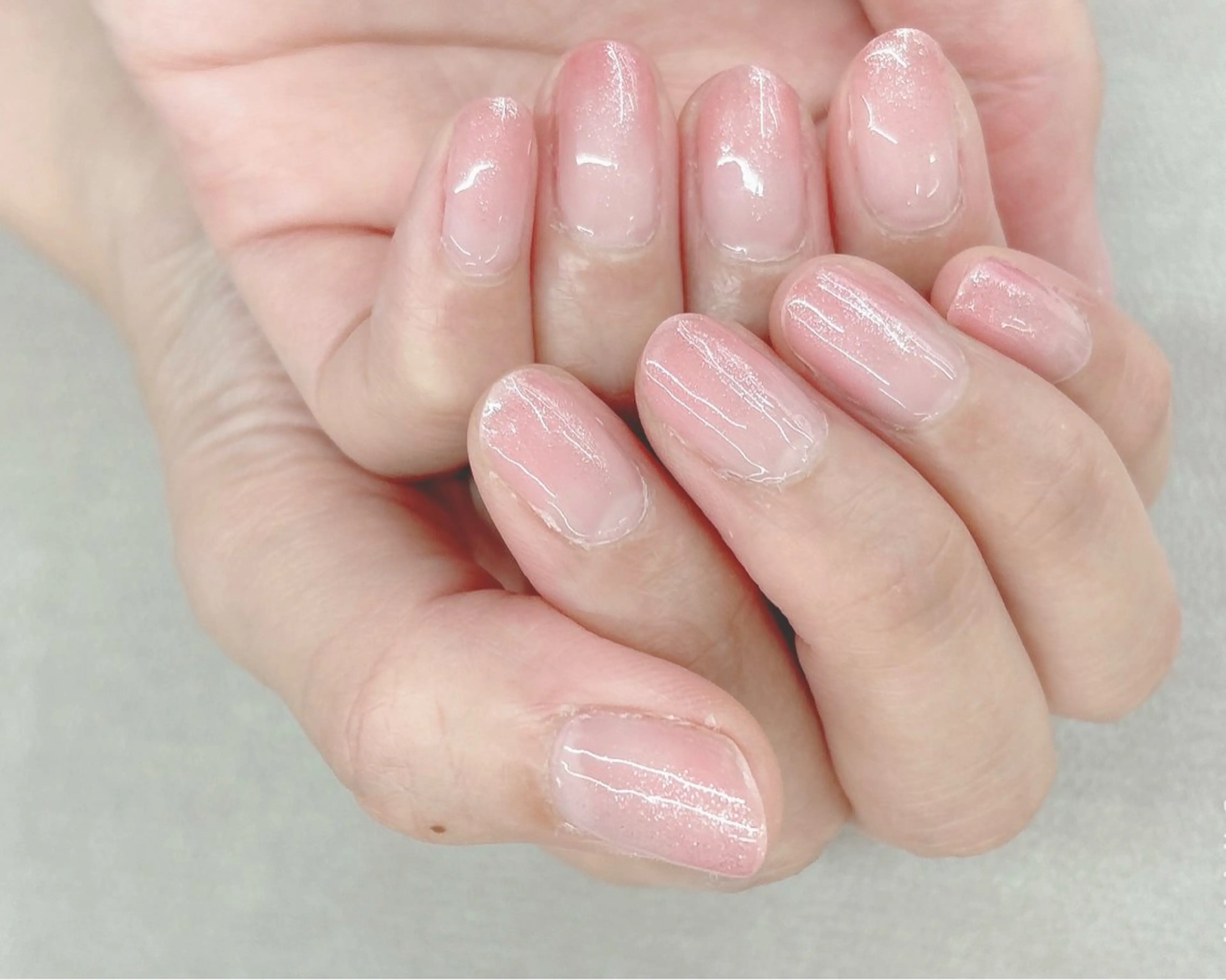ネイル グラデーション ラメ(グリッター) ピンク ハンドネイル non nail ⭐︎のネイルデザイン
