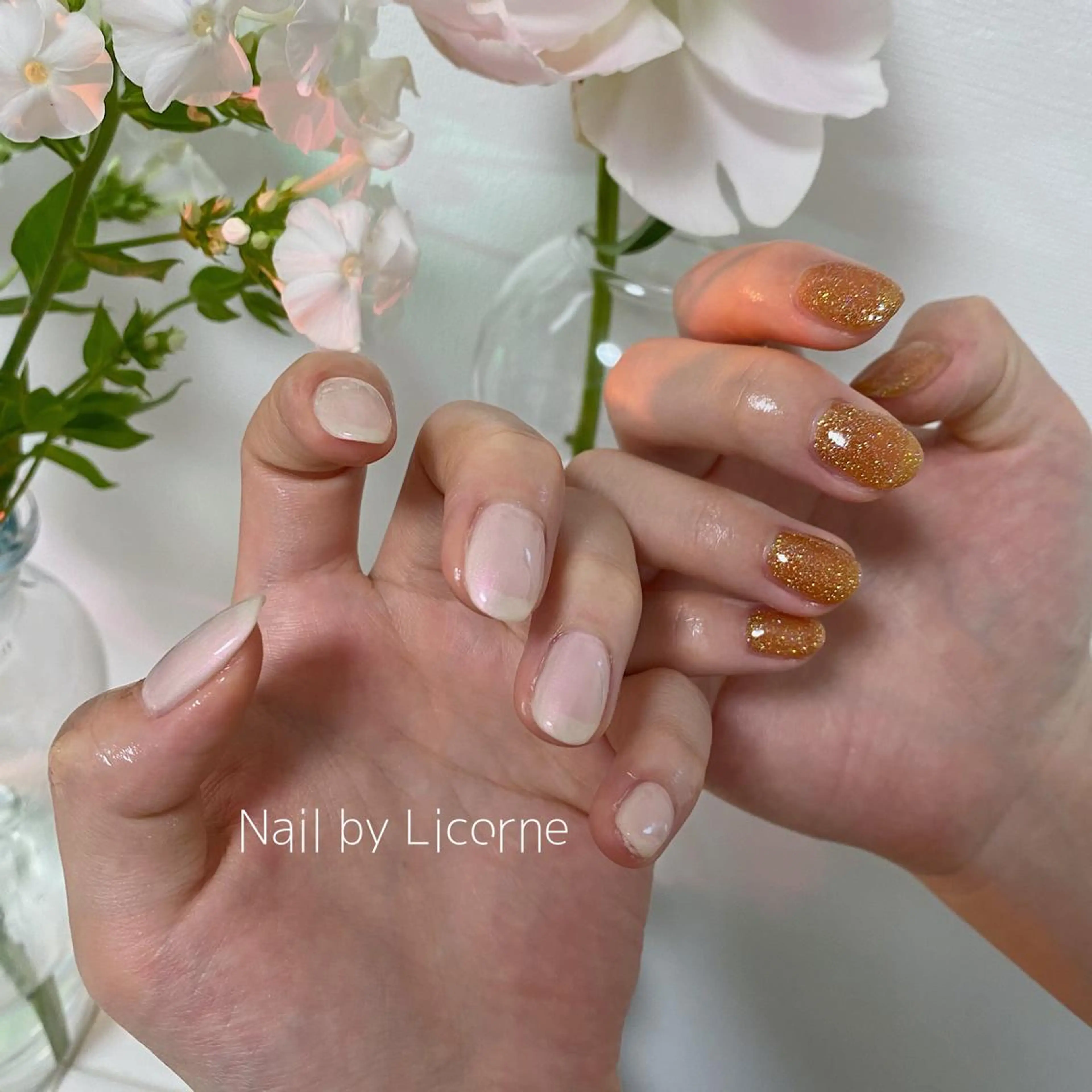 ネイル 氷ネイル・うるうるネイル 韓国ネイル ハンドネイル Nail by Licorneのネイルデザイン