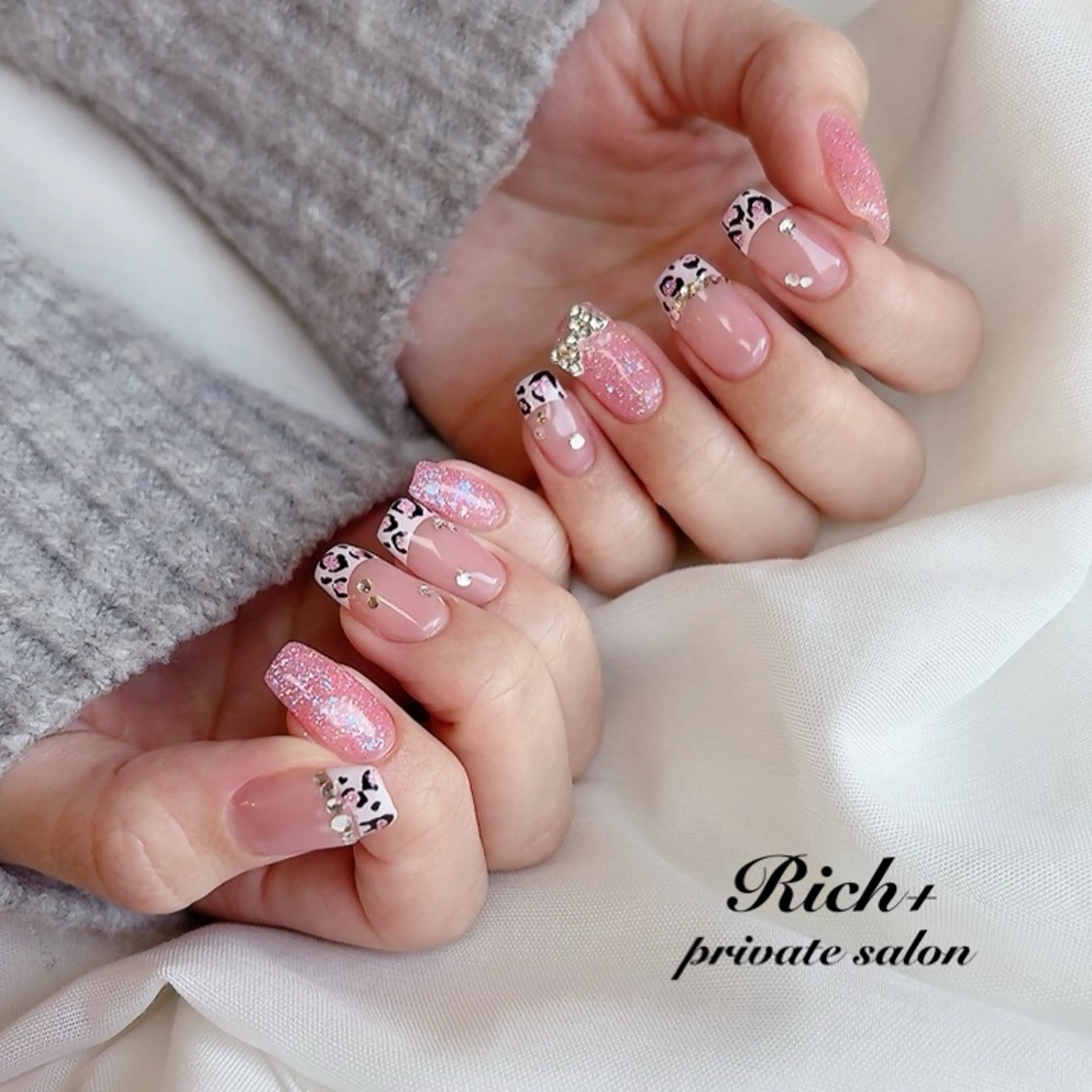 ネイル アニマル柄 ピンク ハンドネイル Rich+nail Mayuのネイルデザイン