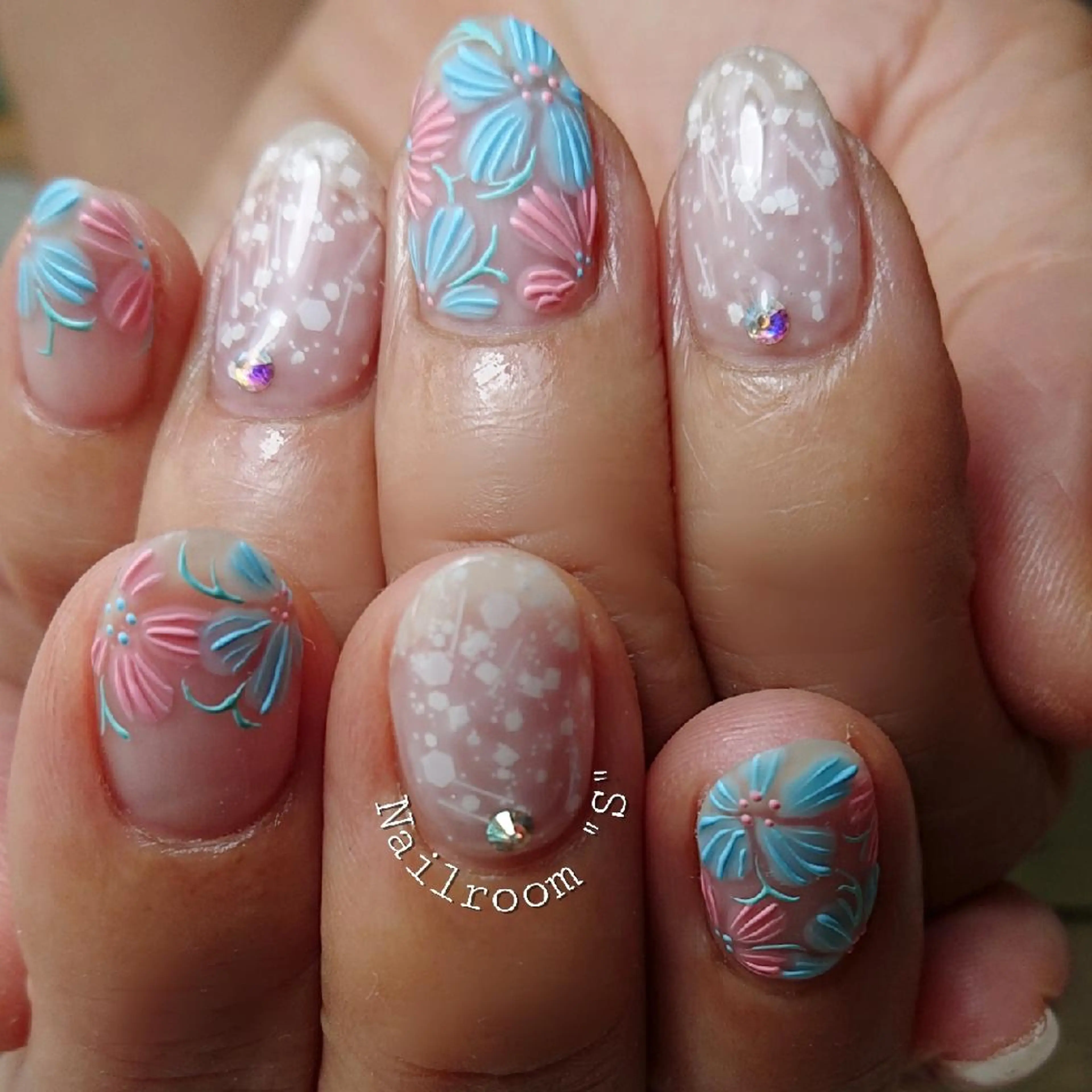 ネイル フラワーネイル Nail room  "S"  SAKAIのネイルデザイン