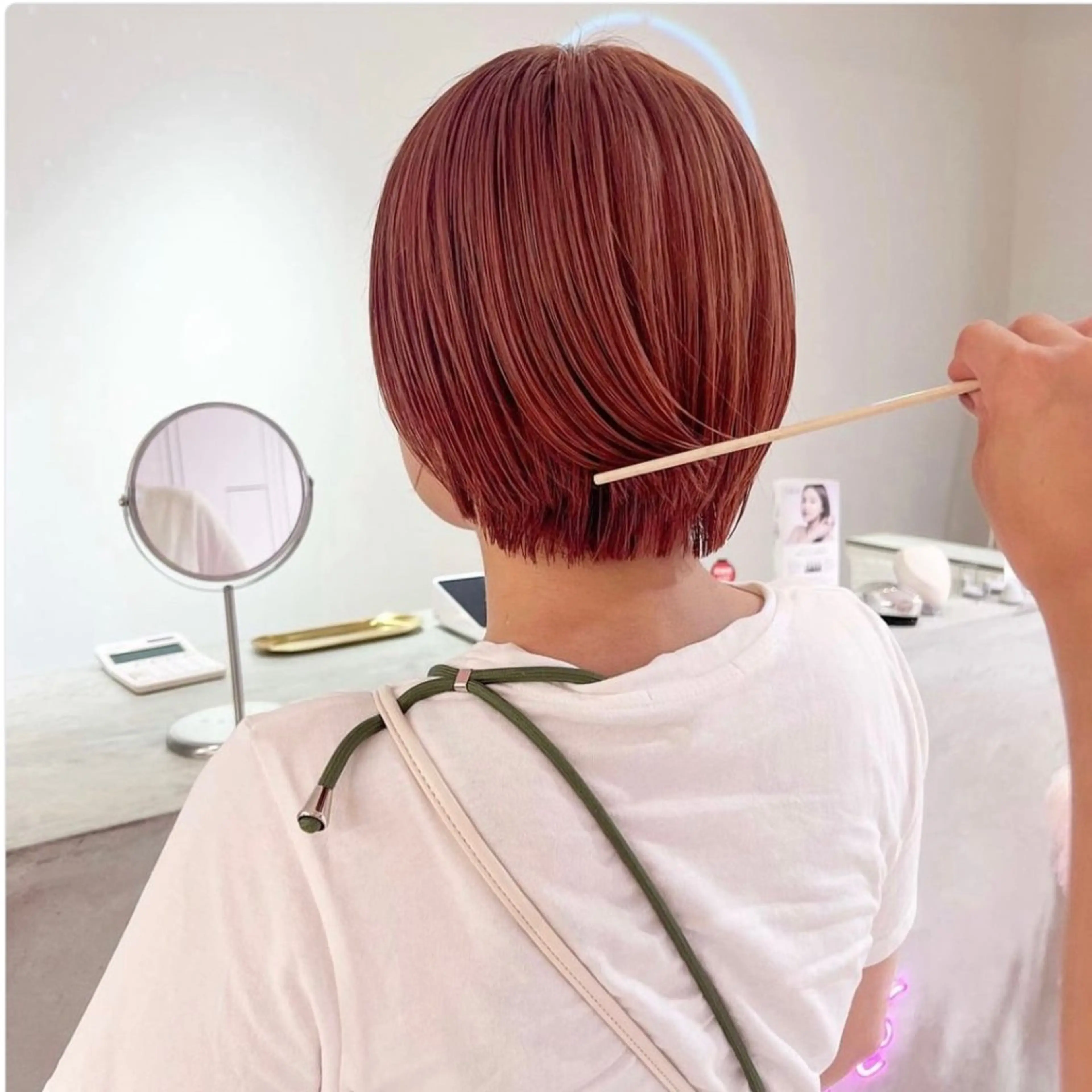 ショート カラー ヘアカラー トリートメント 🎀ダブルカラー/ ピンク×ガーリー🎀のヘアスタイル