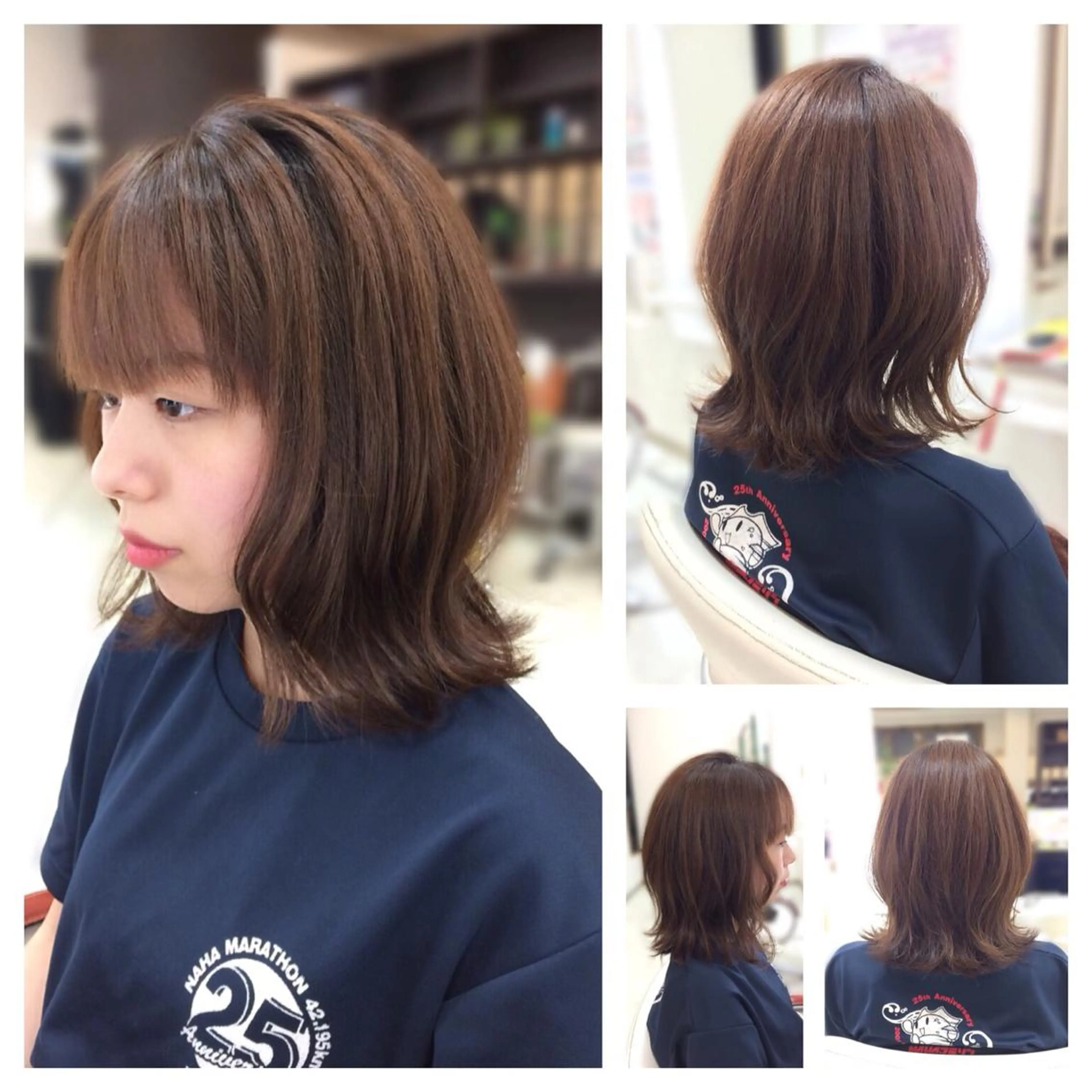 ミディアム 外ハネヘア いけだ ゆうのヘアスタイル