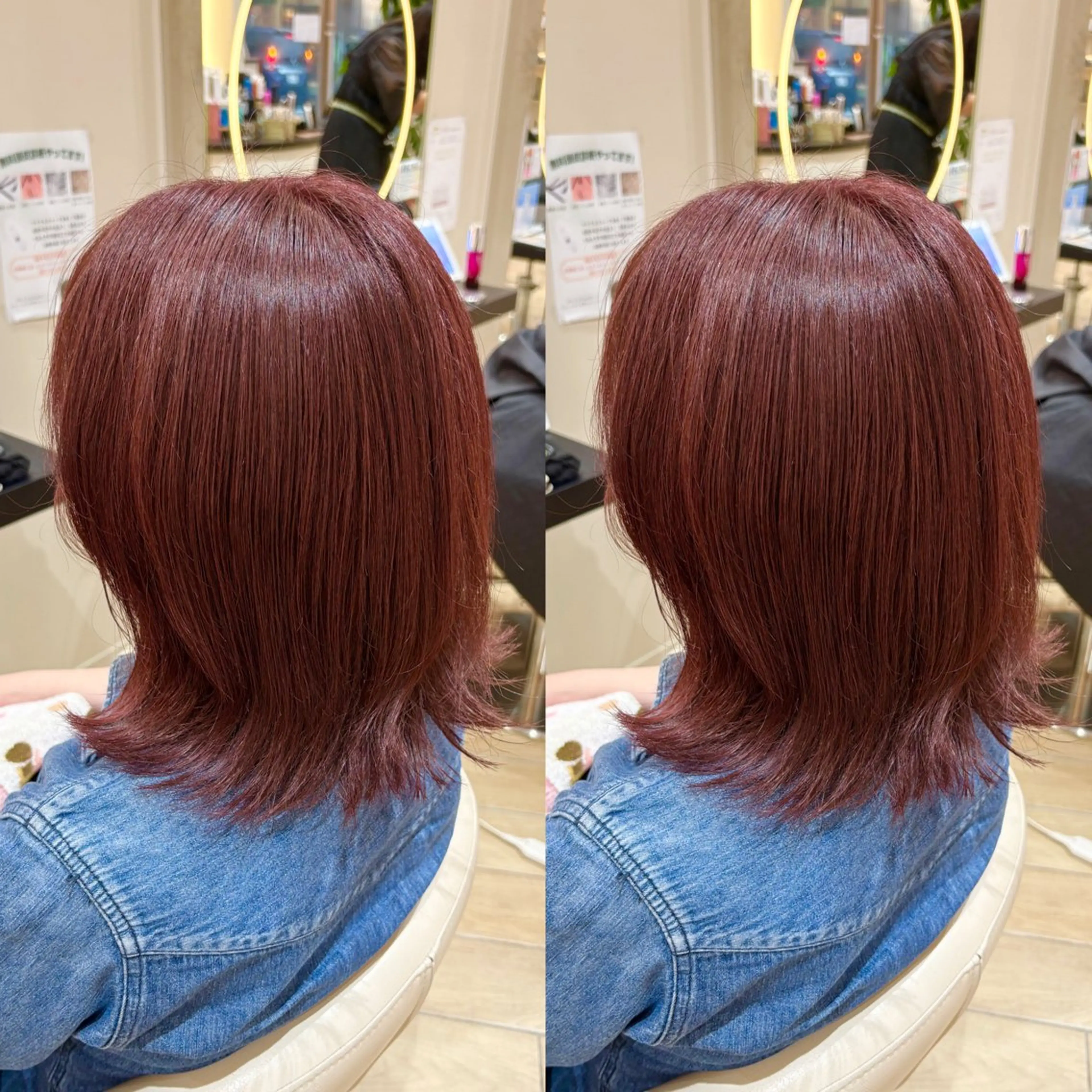 ミディアム カラー ヘアカラー 🎀ピンクカラー/ 推しカラー/のの🎀のヘアスタイル