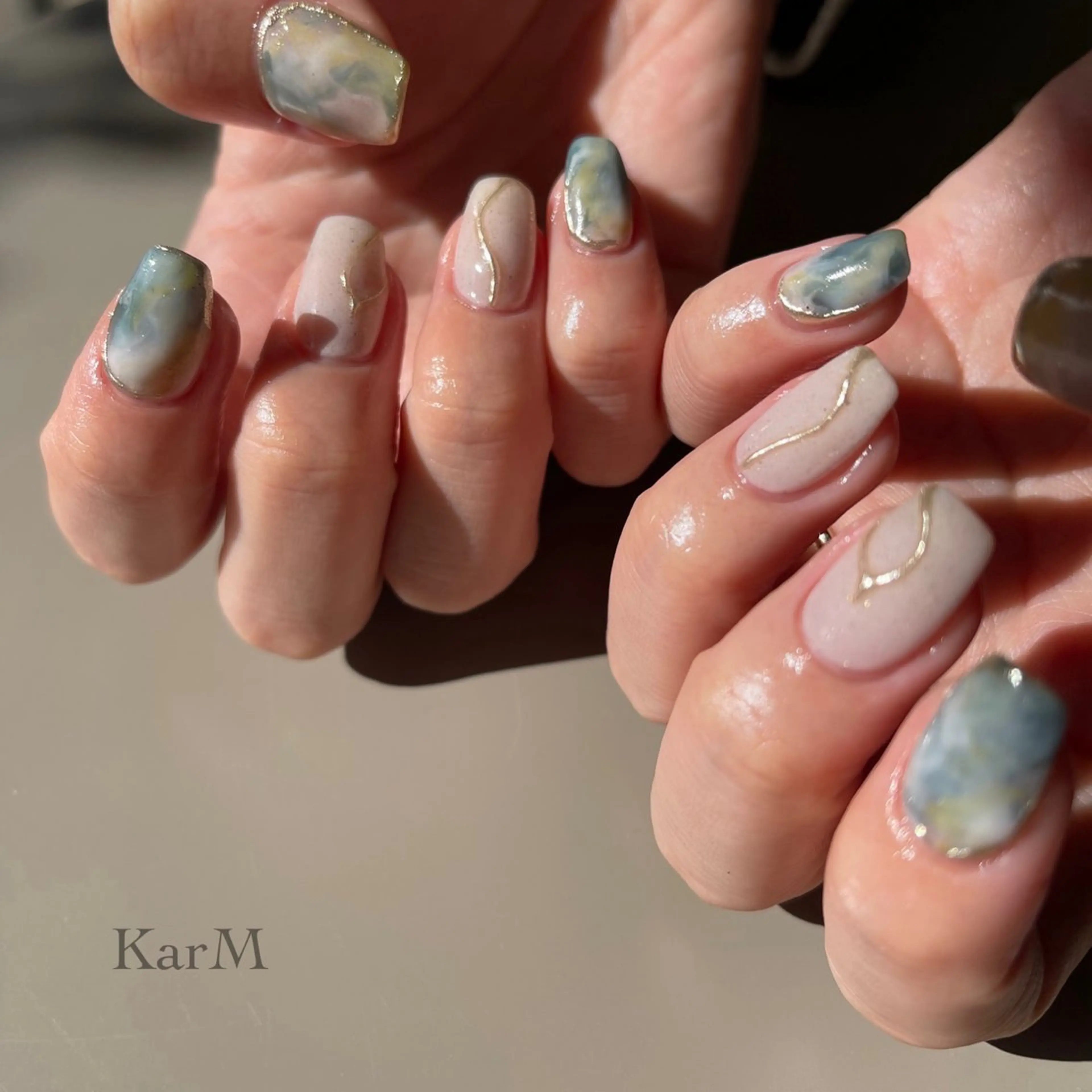 ネイル アートネイル オーロラネイル チークネイル フットネイル フレンチネイル ハンドネイル ogino karinのネイルデザイン