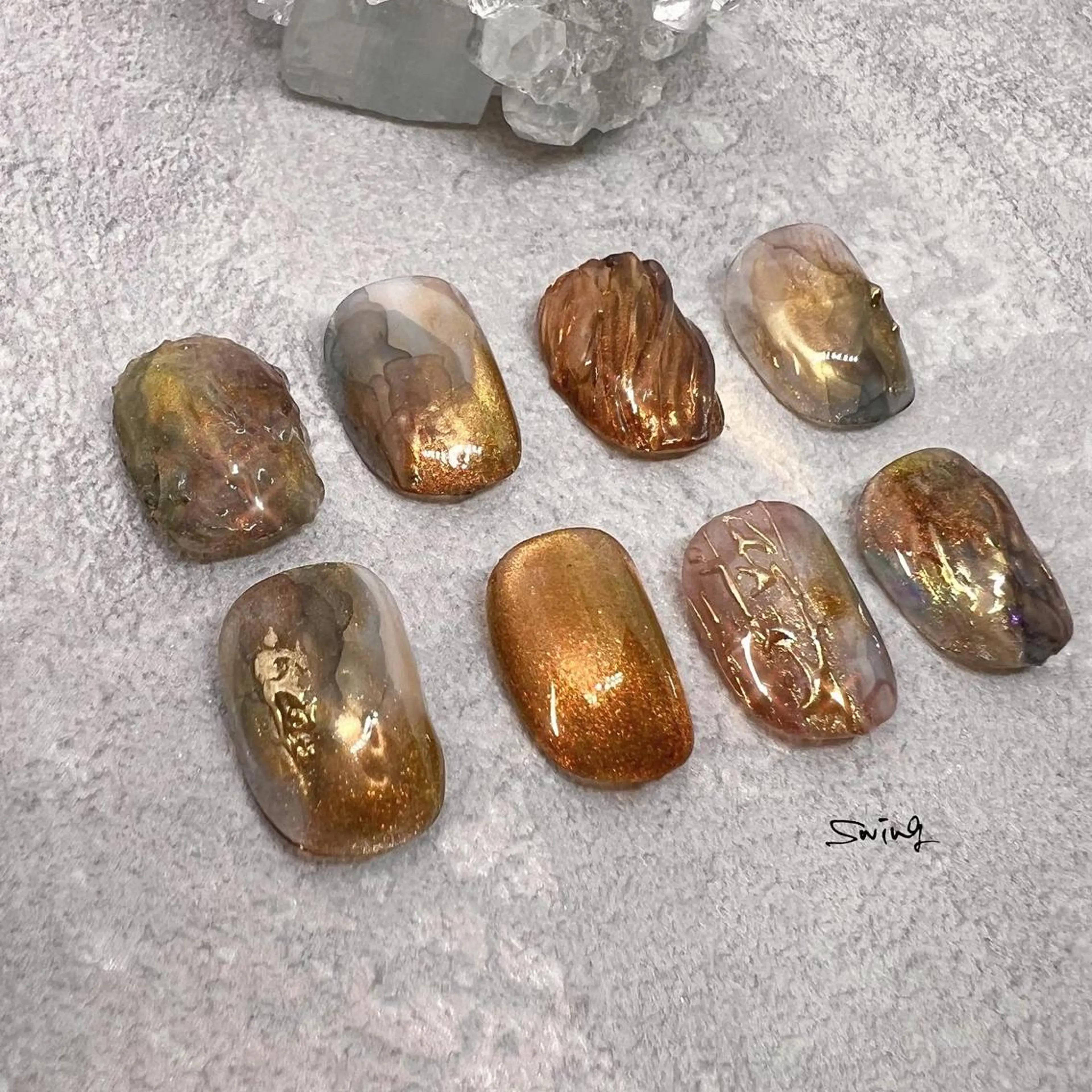 ネイル アートネイル マグネットネイル ニュアンスネイル SWING Nail Salon所属・Yoshida Takakoのネイルデザイン