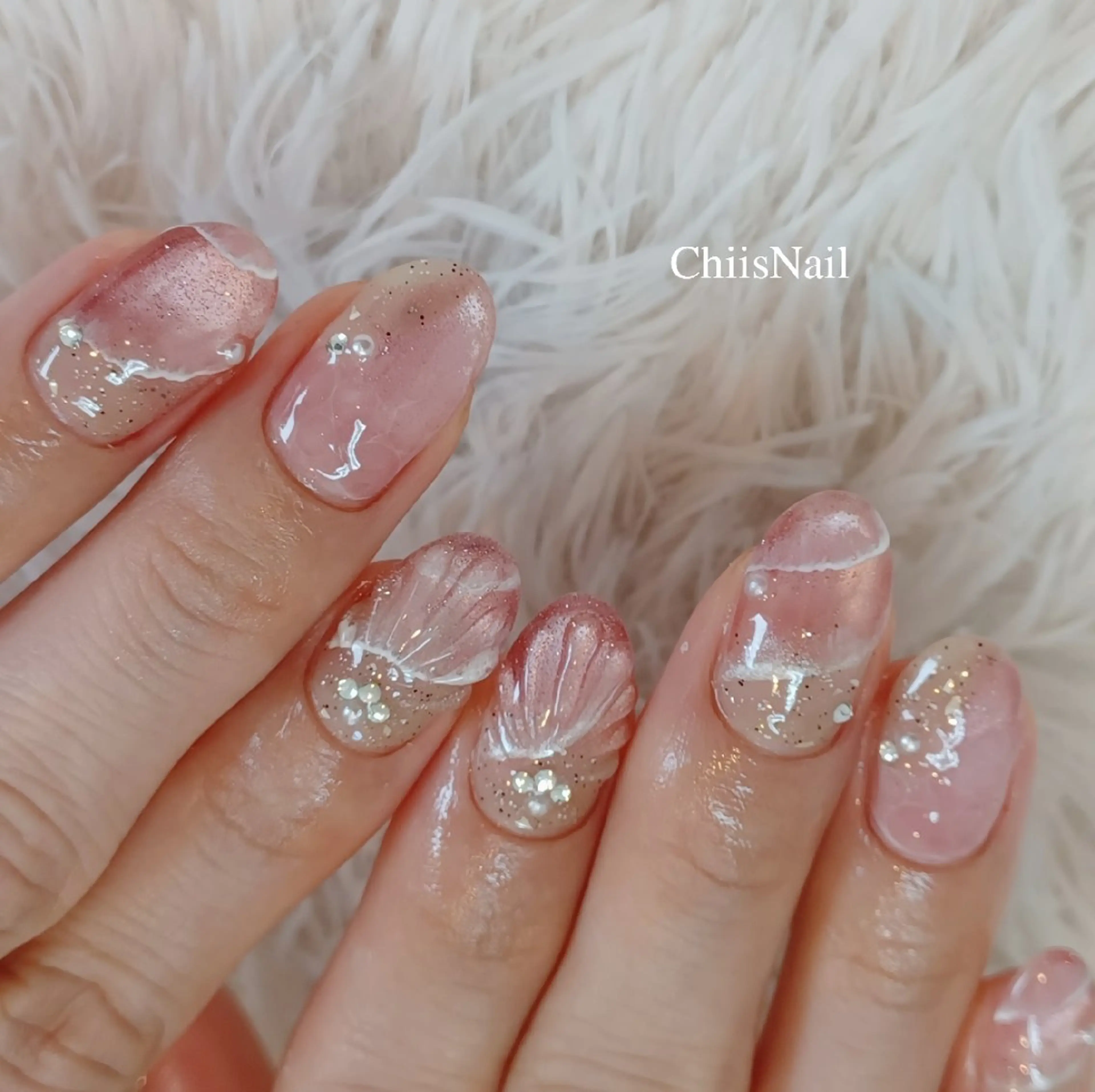 ネイル 夏ネイル ハンドネイル ChiisNail ﾁｨｽﾞﾈｲﾙのネイルデザイン