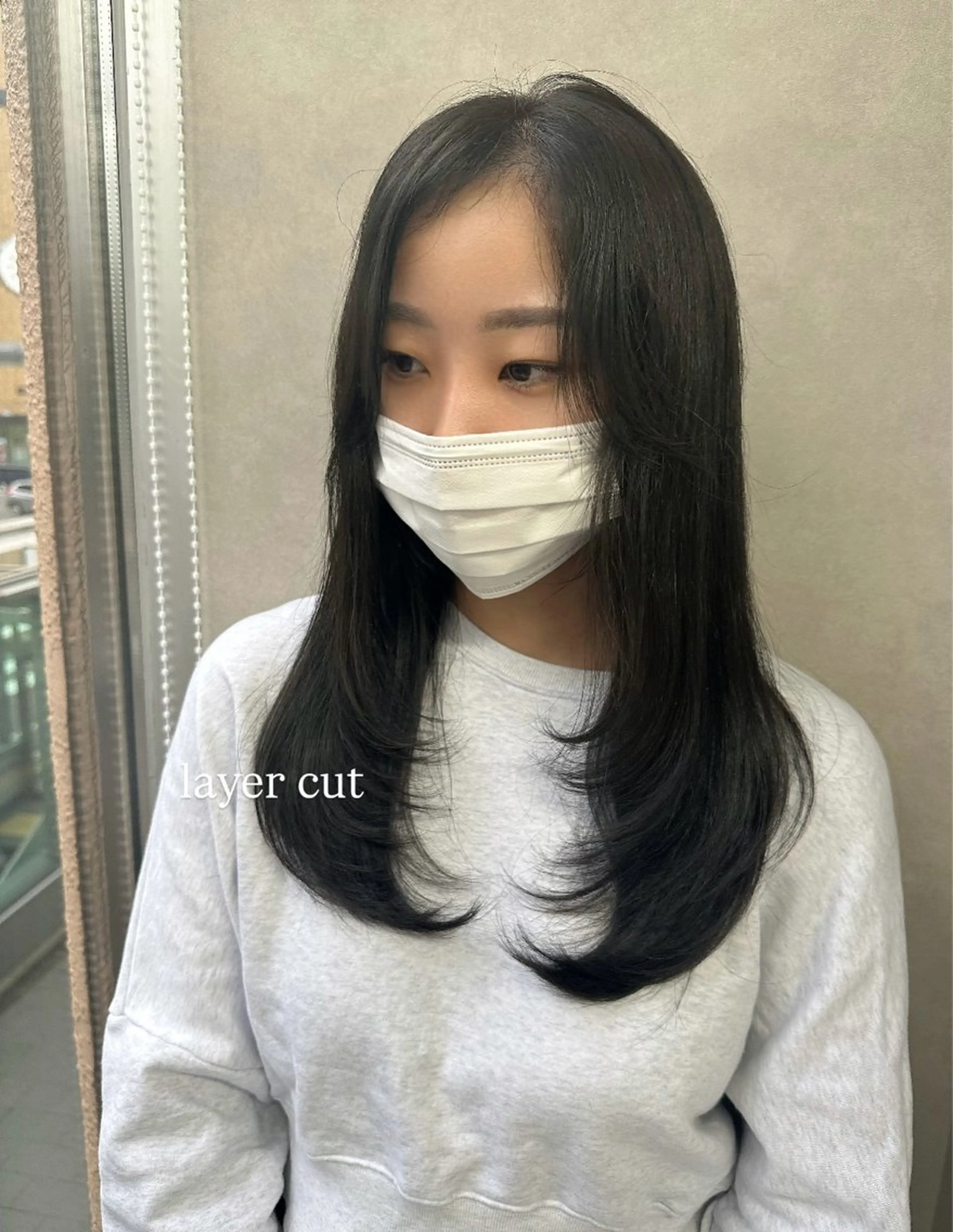 ロング カラー レイヤーカット ロング 韓国ｽﾀｲﾙ🩶/ ﾚｲﾔｰ/ayanaのヘアスタイル