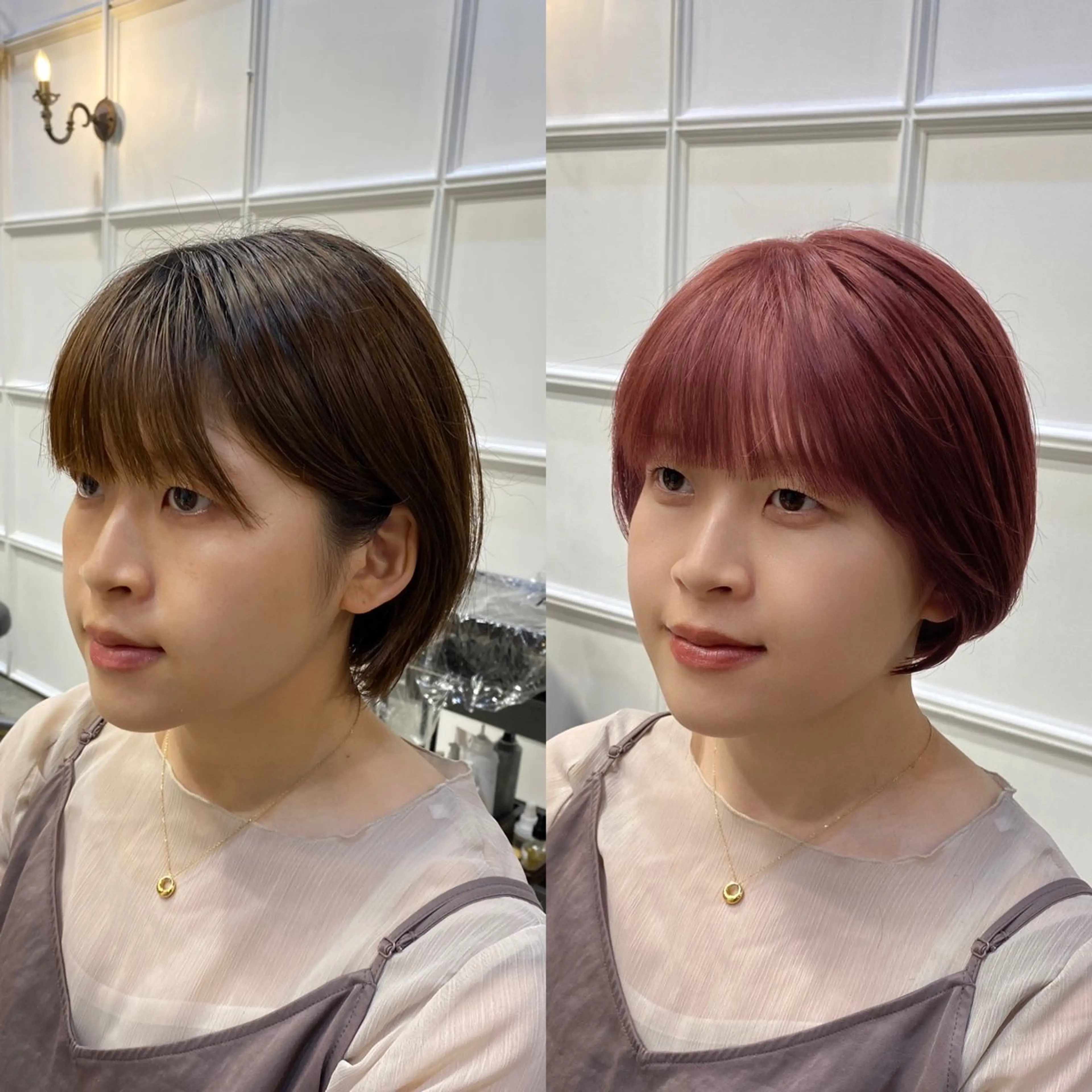 ショート カラー ショートボブ ブリーチ ダブルカラー ブリーチなしカラー ボブ カット ヘアカラー ブリーチなしダブル カラー🧸🐺陽介のヘアスタイル
