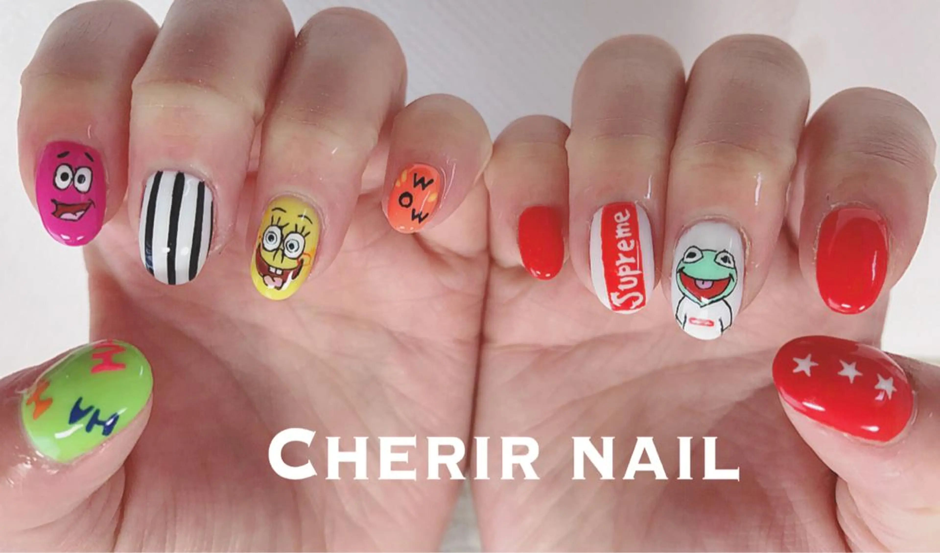 ネイル アートネイル 赤色 ハンドネイル Cherirnail kaoriのネイルデザイン