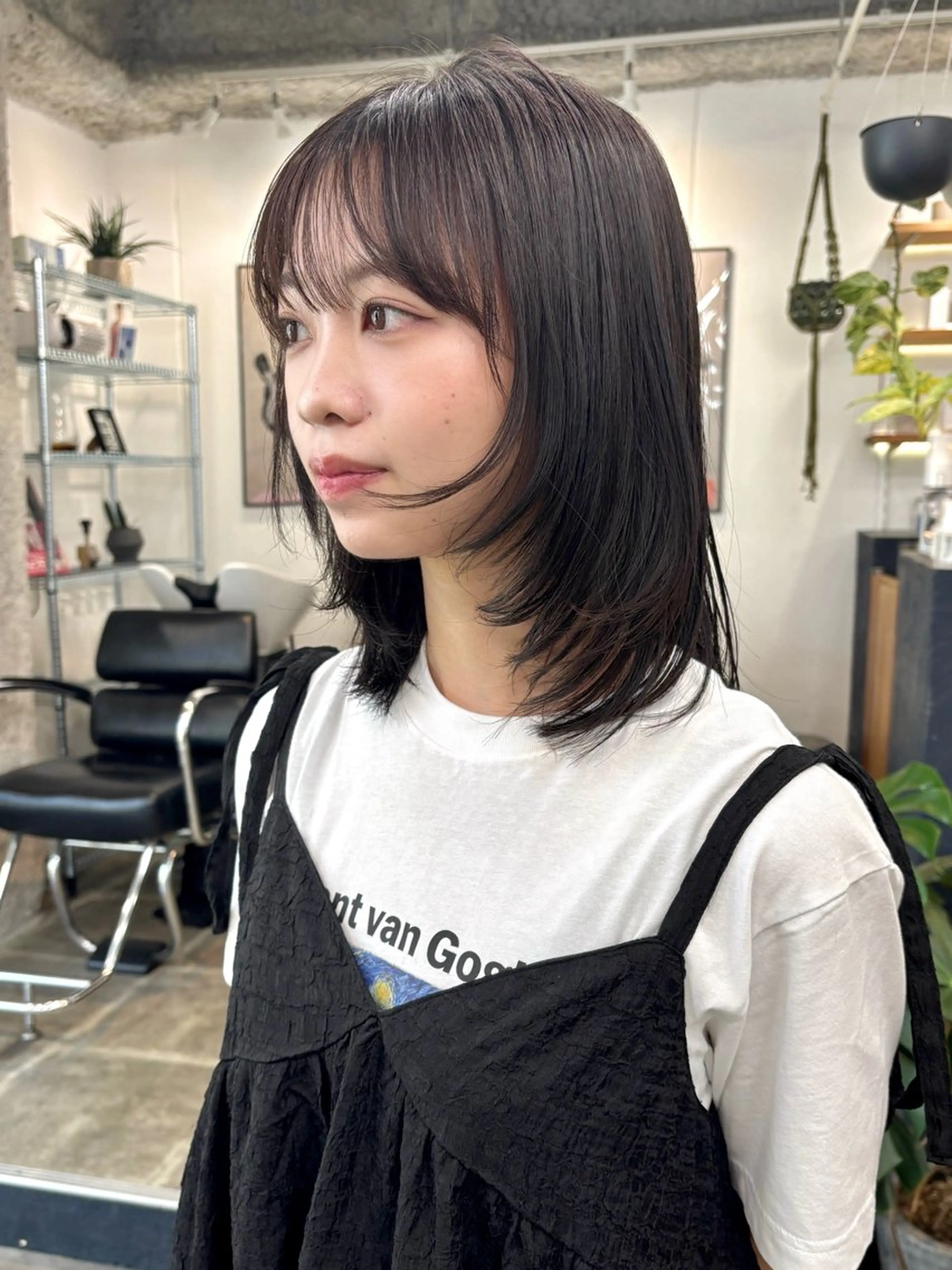 ミディアム ピンクブラウン ピンクラベンダー ボブ 顔まわりレイヤー 髪質改善 カット 暖色カラー/天神/ ヘイマサクラのヘアスタイル