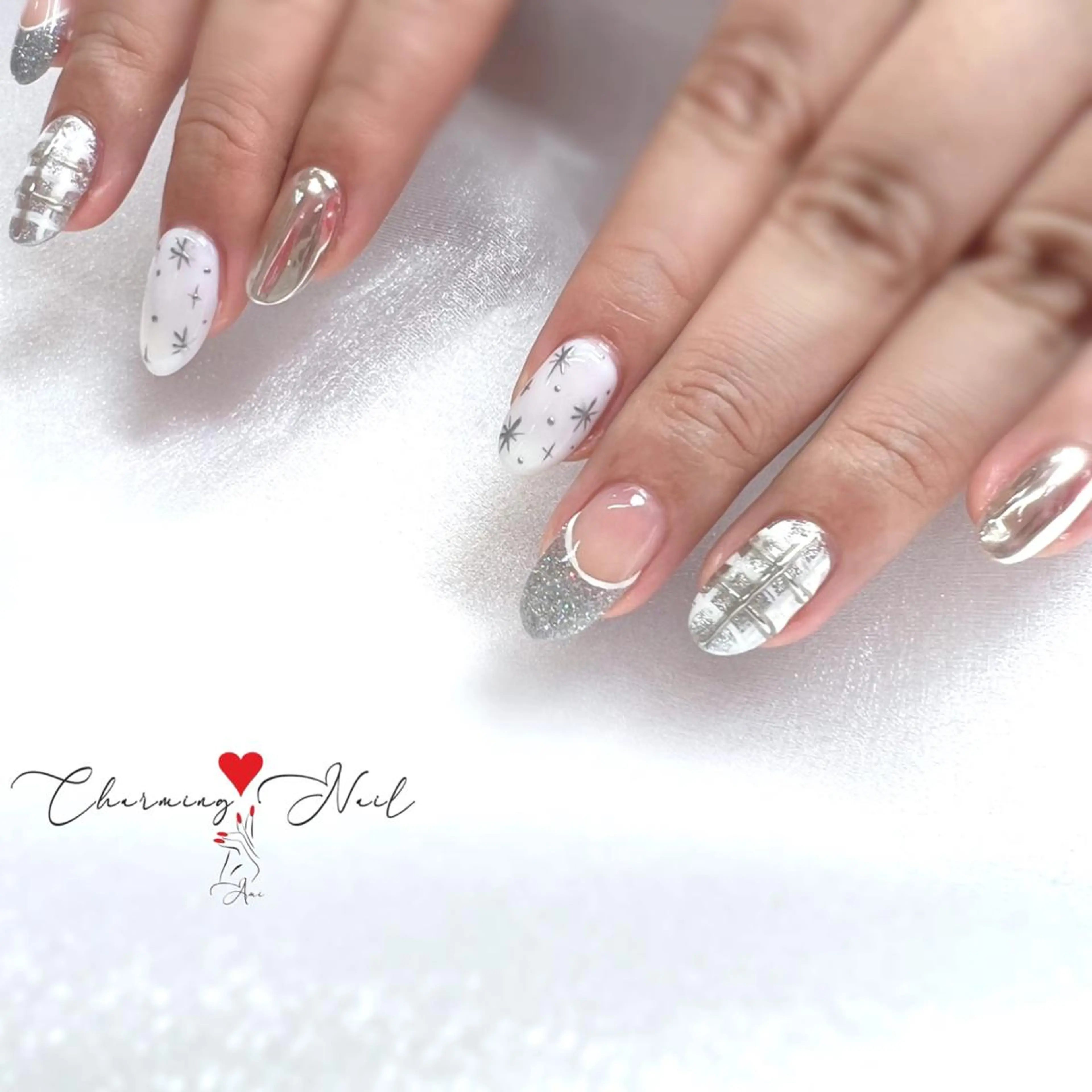 ネイル アートネイル フラッシュネイル キラキラネイル ニュアンスネイル 冬ネイル Charming❤️Nail所属・Nailist Amiのその他イメージ