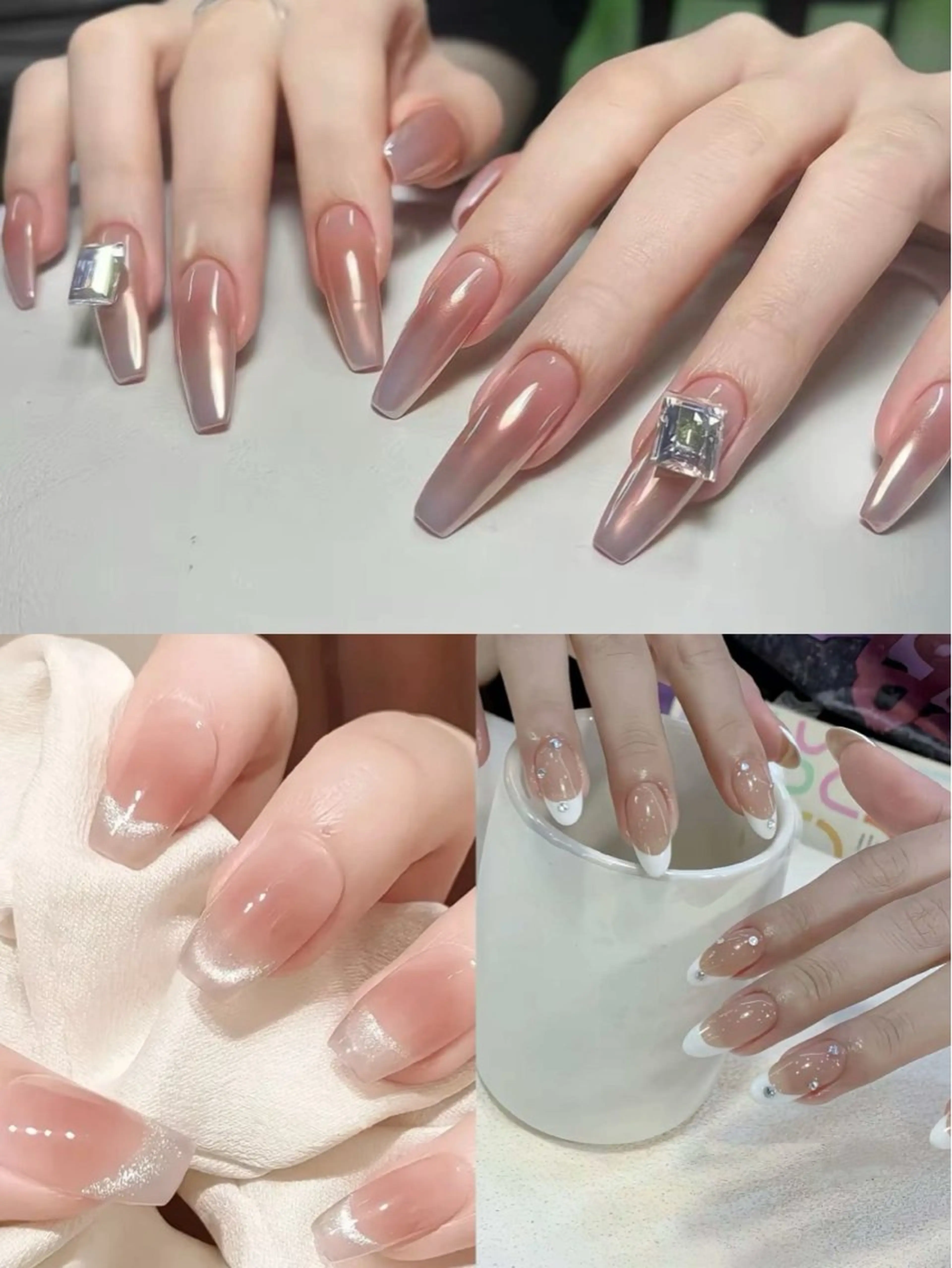 チップ長さだし🎀チークマグネットフレンチ❤フレンチ❤ミラー　オフなしの写真