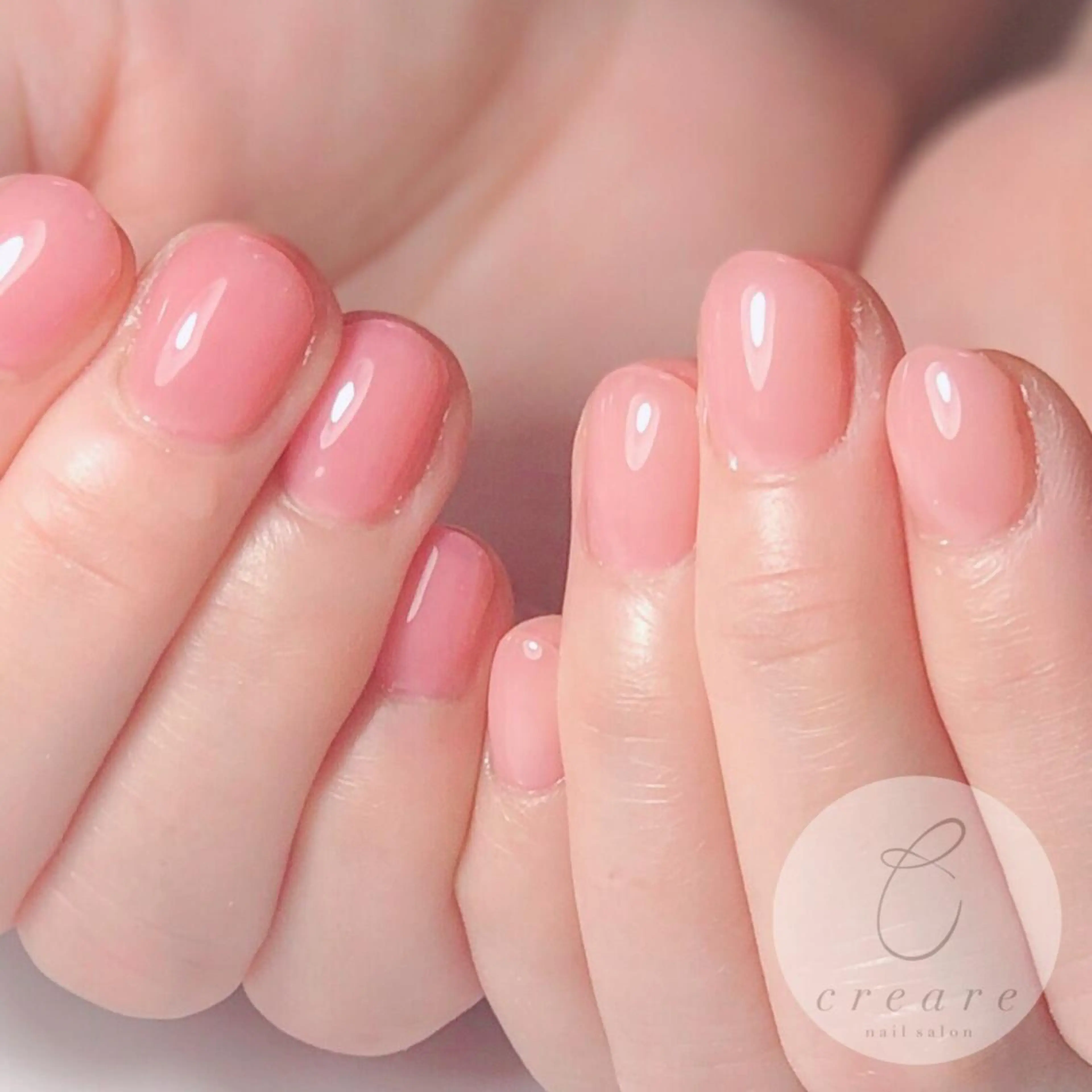 ネイル ジェルネイル オフィスネイル ワンカラーネイル ピンク 夏ネイル 辻野 和枝のネイルデザイン