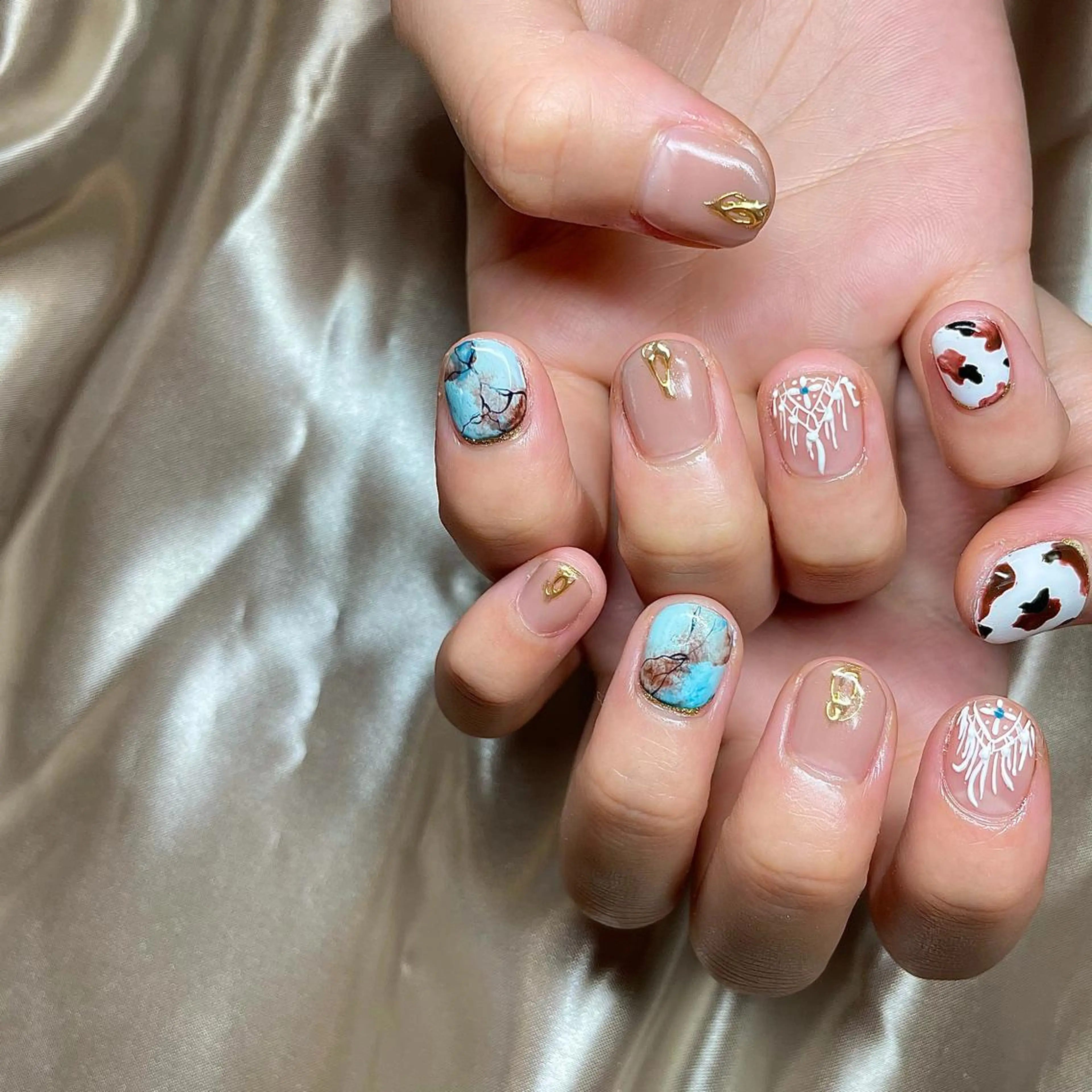 ショート カラー パーマ ヘアアレンジ メンズ キッズ ネイル マツエク・マツパ ラメ(グリッター) nail&eye Aoのマツエク・マツパデザイン