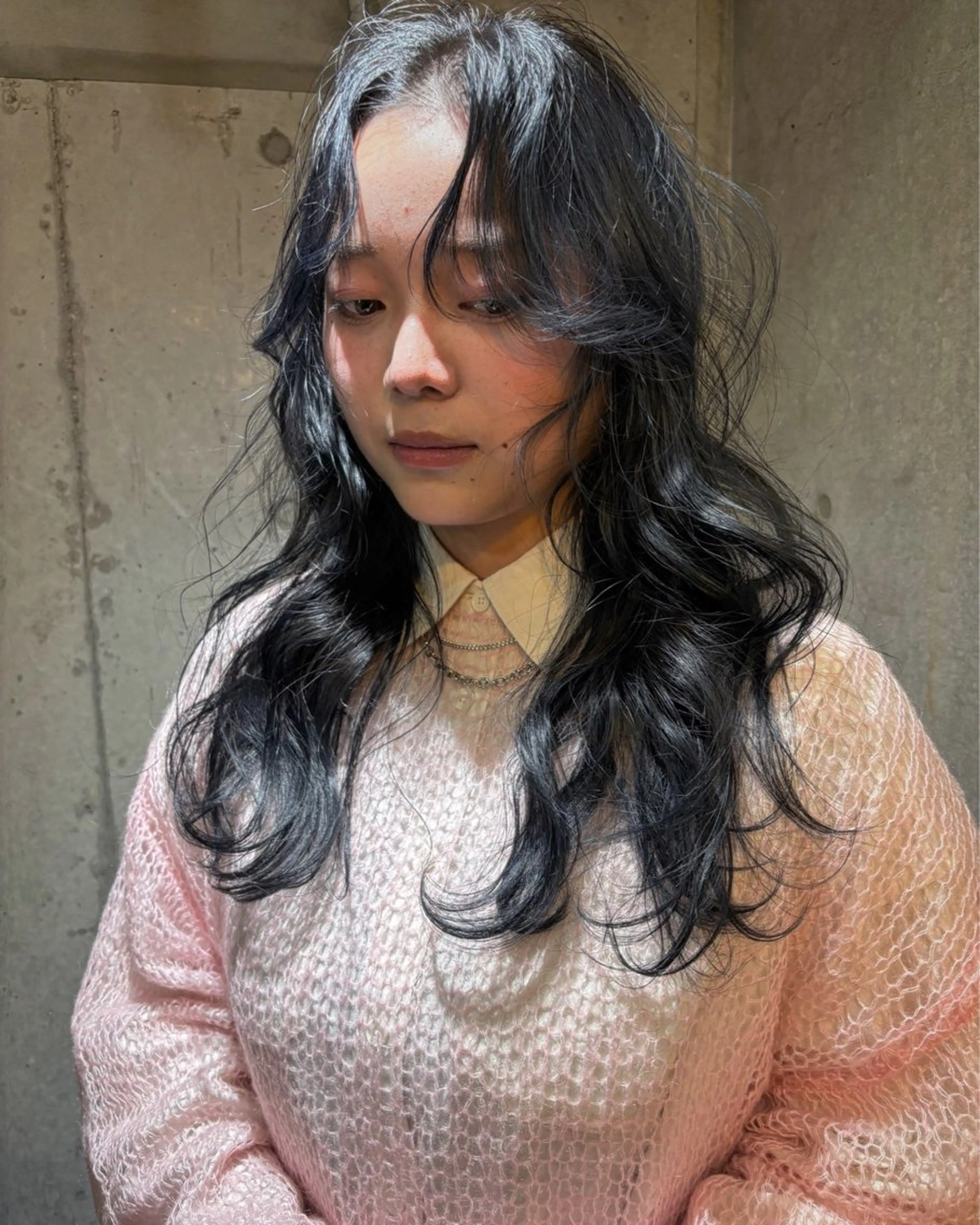 ロング ヘアカラー デザインパーマ ハイライトIkumiのヘアスタイル