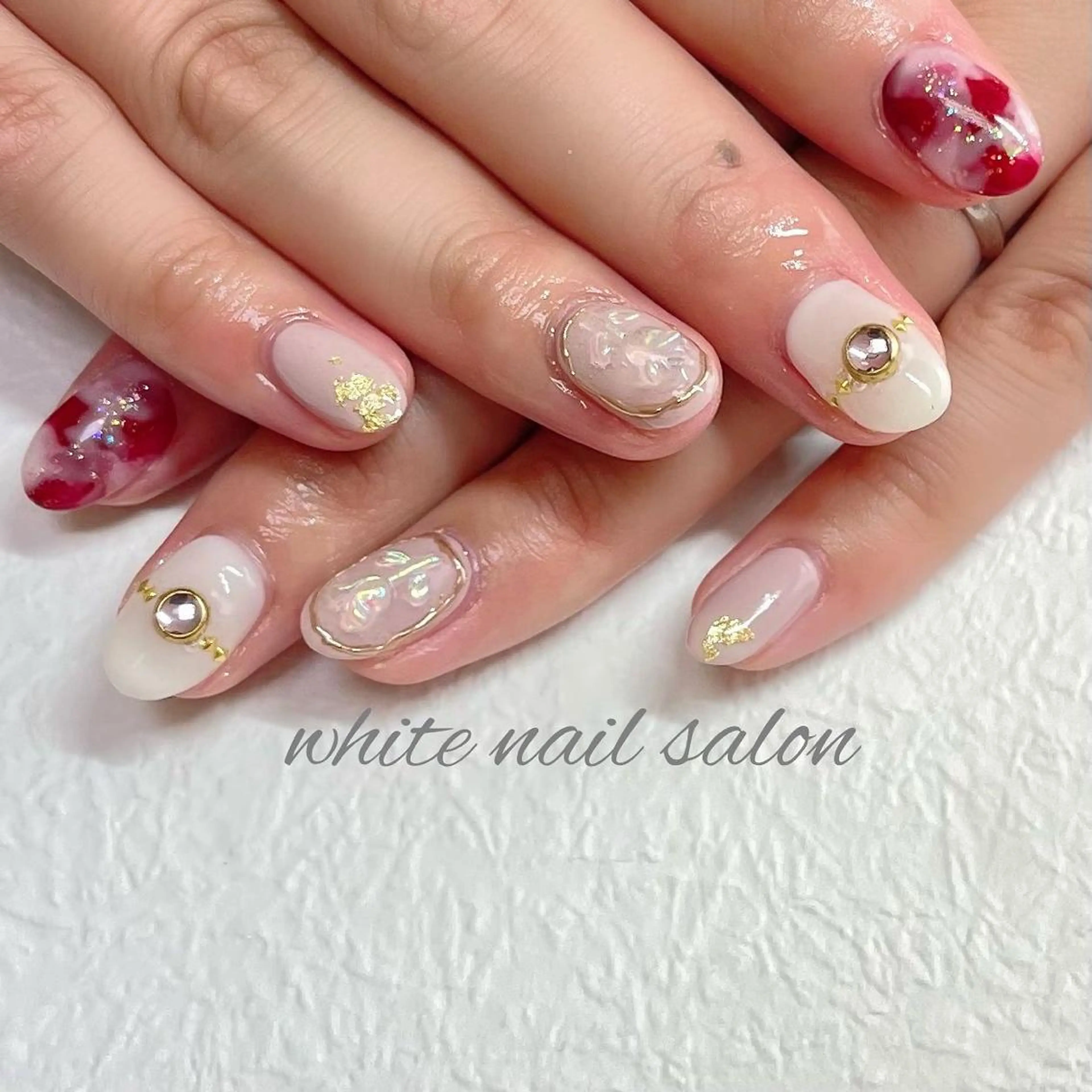 ネイル フットネイル ジェルネイル ハードジェル ラメ(グリッター) 持ち込み ハンドネイル white nail salonのネイルデザイン