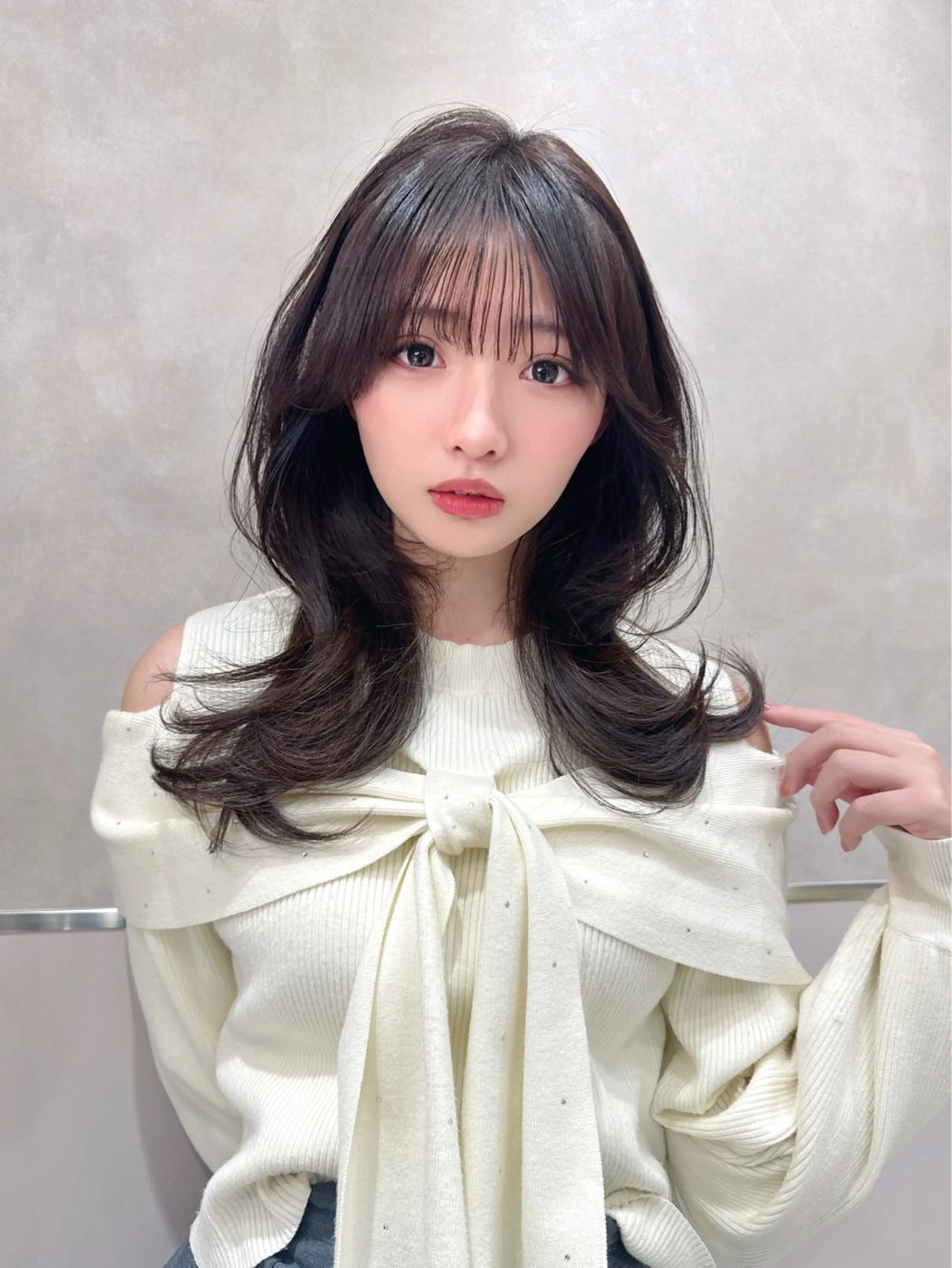 ロング カラー カット ヘアカラー トリートメント ヘッドスパ ヘアセット 韓国ヘア/レイヤー/ 顔まわり/りょーとのヘアスタイル