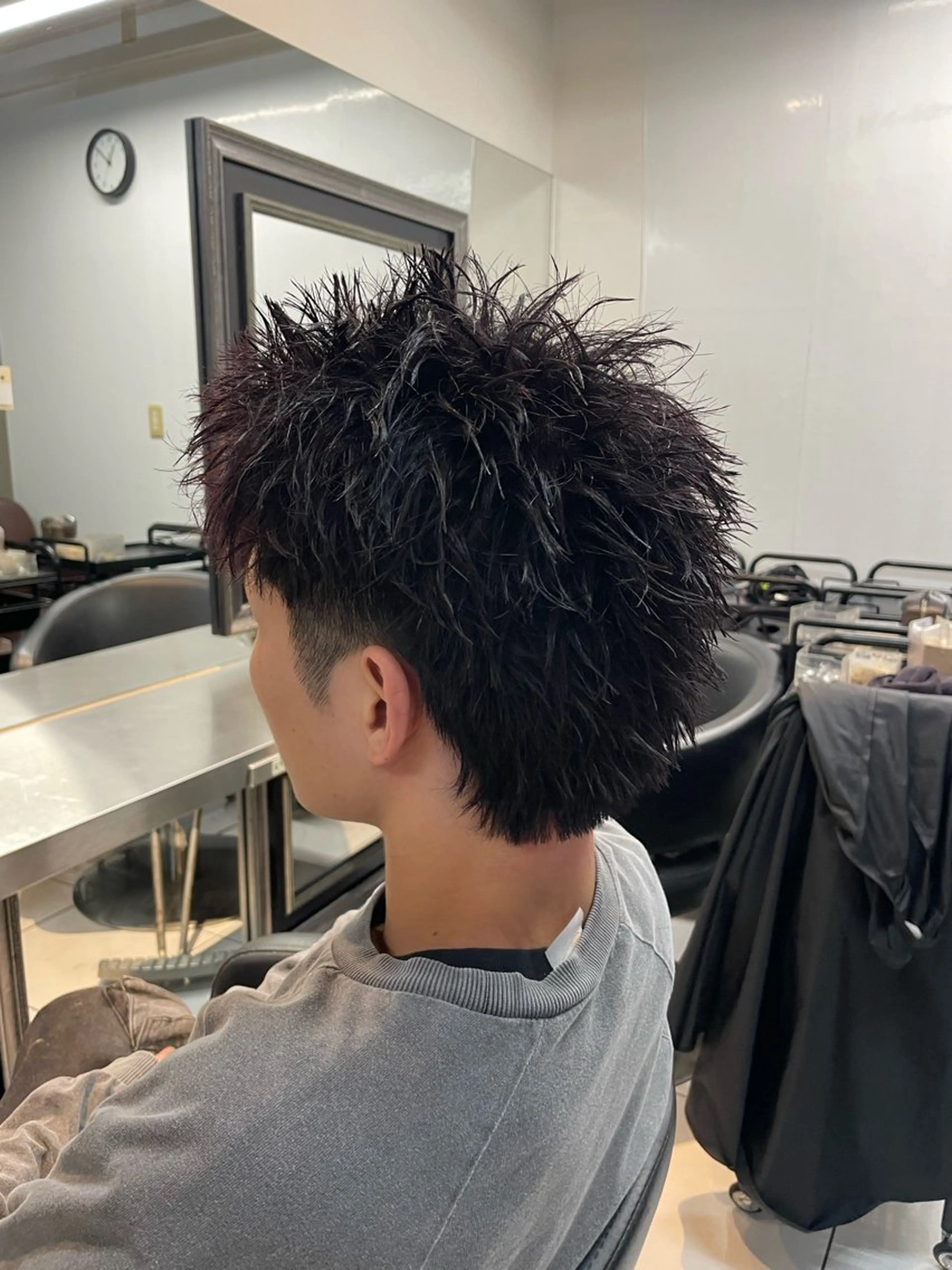 ショート カラー パーマ メンズ スパイキーショート 刈り上げ メンズウルフカット ショートヘア ウルフカット カット パーマ 🔥お値段以上🔥 メンズ特化たかひろのヘアスタイル