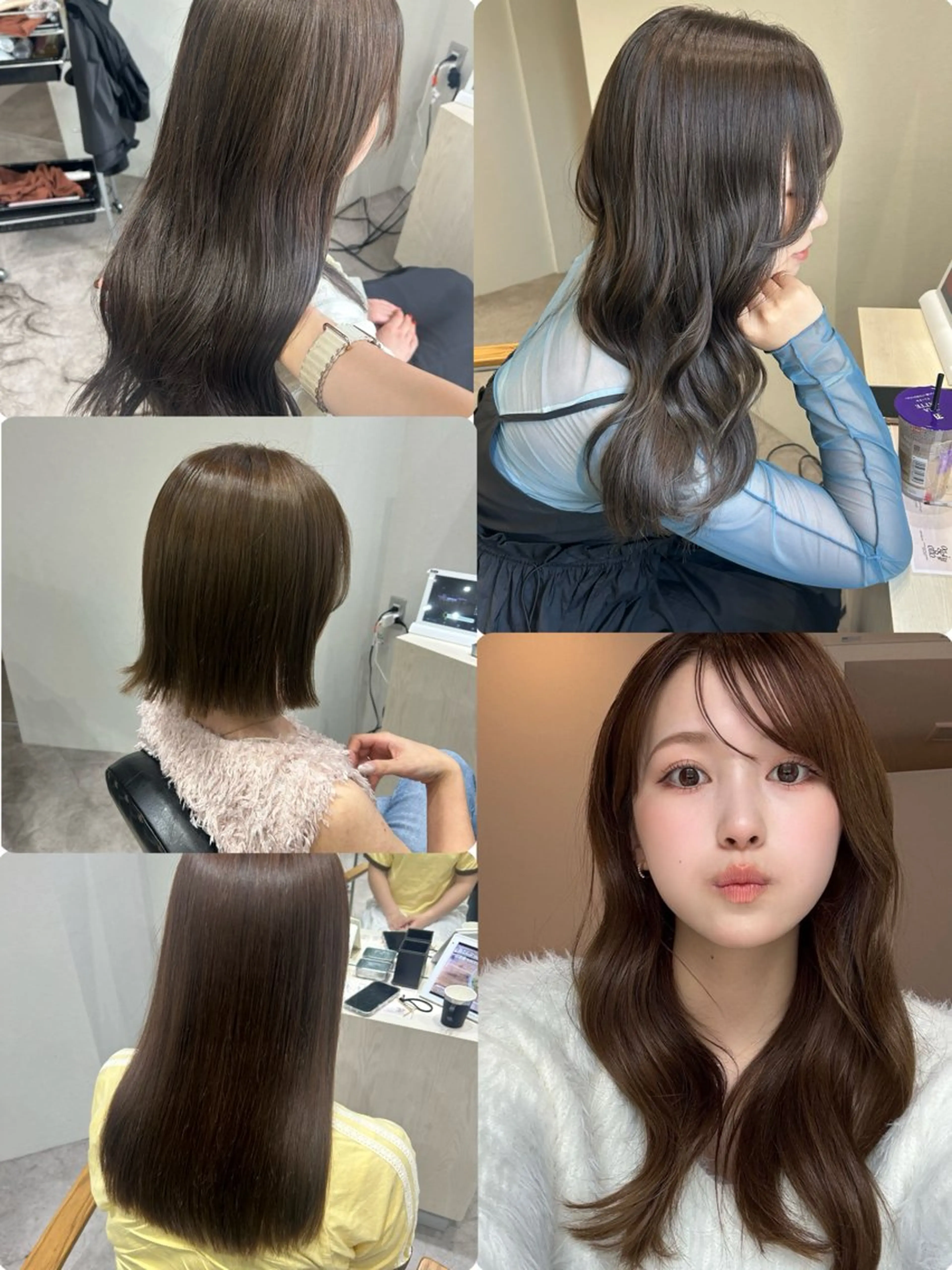 ミディアム カラー ヘアアレンジ ベージュカラー ブラウンカラー ヘアカラー ボブ /ニュアンス/ satomi🧸💖のヘアスタイル