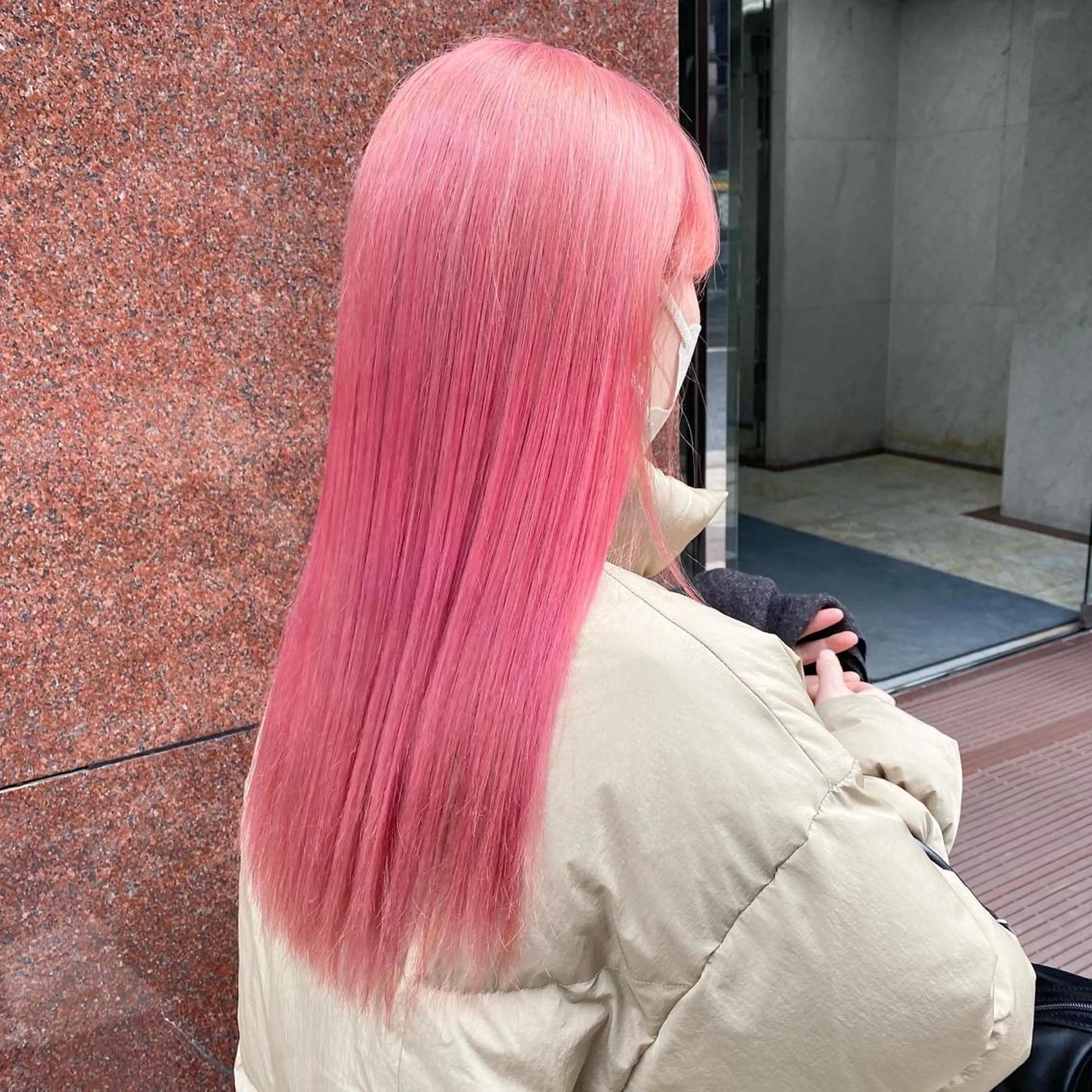 カラー ピンクカラー ヘアカラー ヘアセット Seleneコウキ ブリーチ/ハイトーンのヘアスタイル