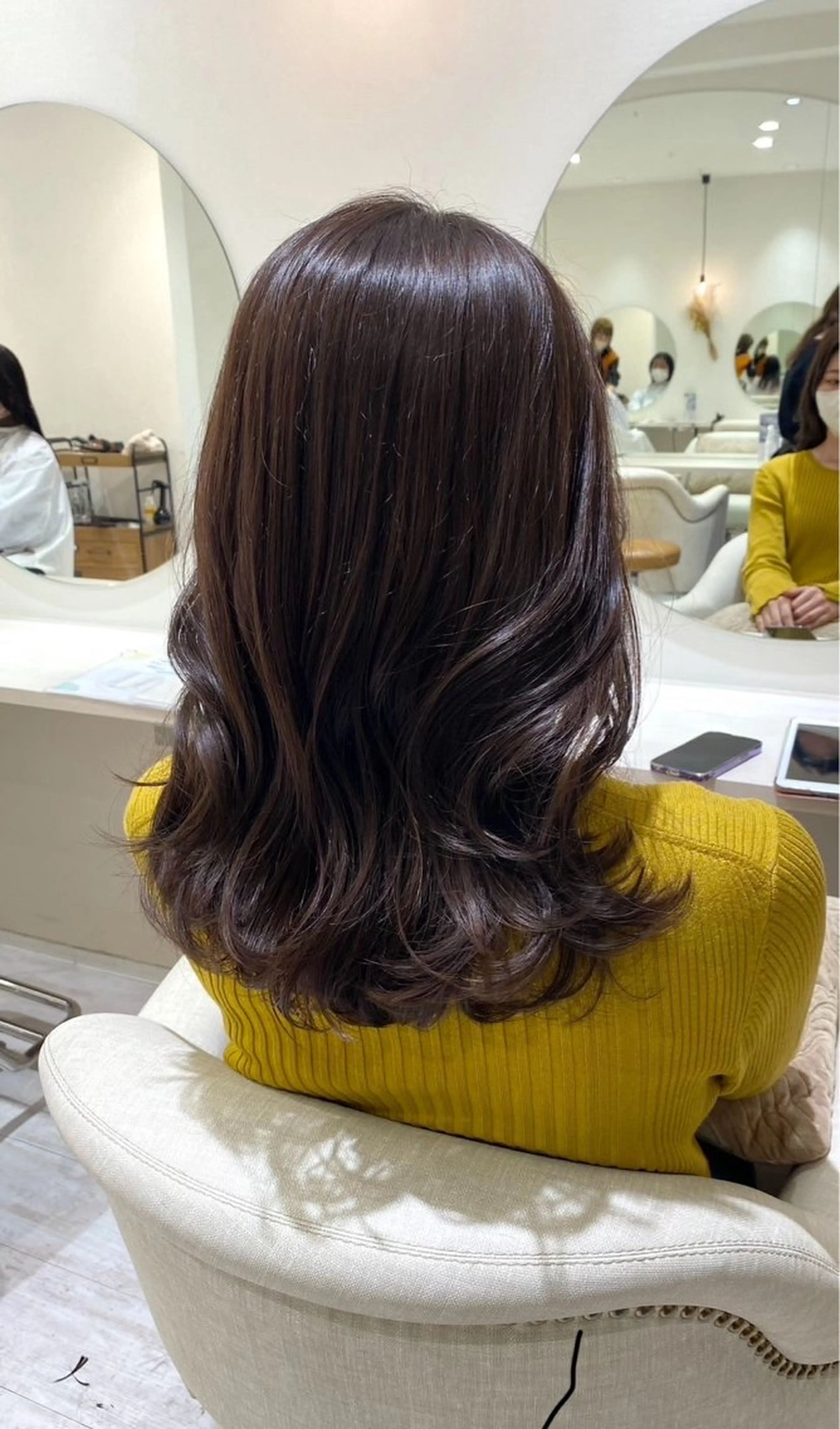 ミディアム カラー ブラウンカラー Ｆ.まひろ🎀 暖色カラー／ベージュのヘアスタイル
