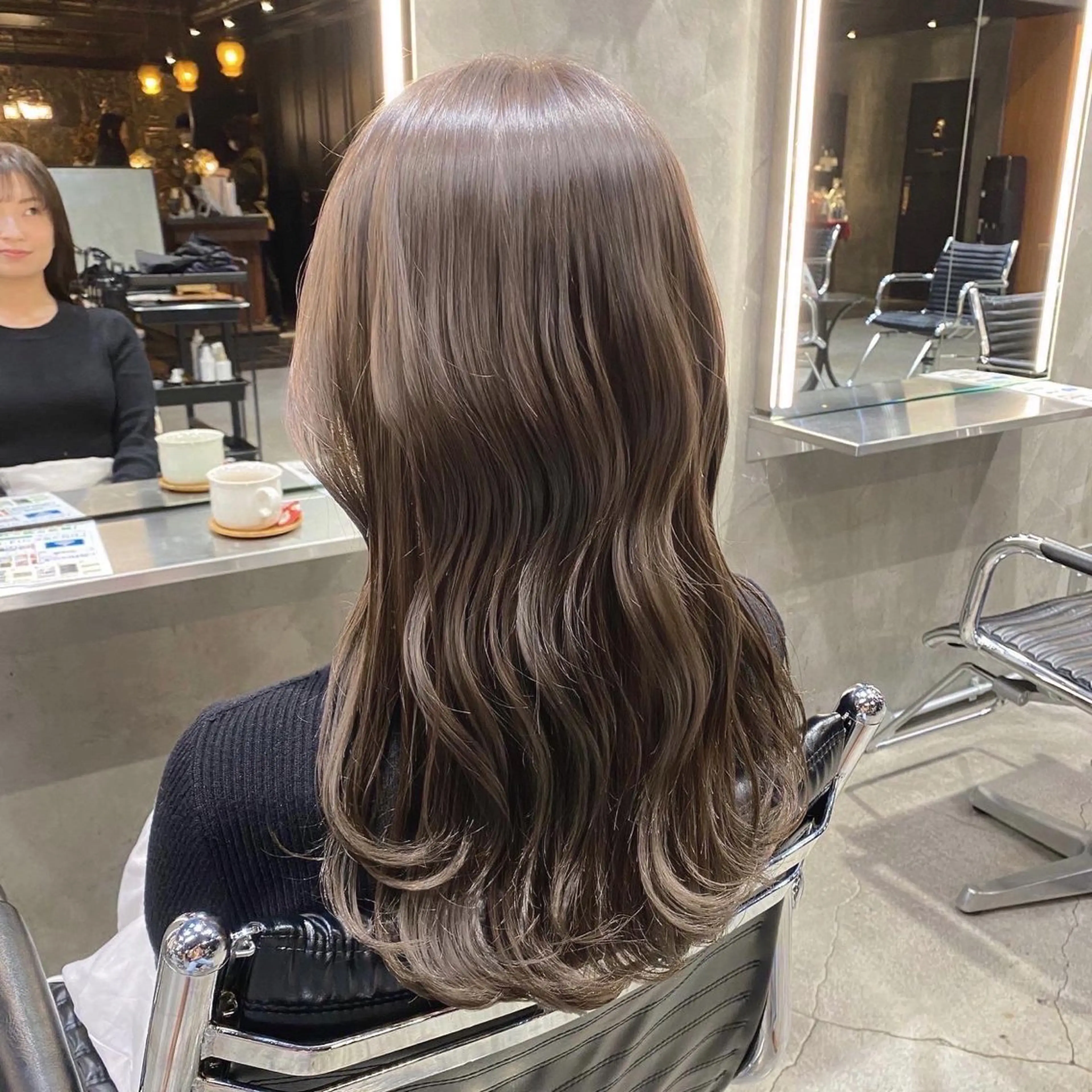 セミロング カラー ベージュカラー ブリーチ ショコラベージュ ダブルカラー ブリーチなしカラー カット ヘアカラー ブリーチなしダブル カラー🧸🐺陽介のヘアスタイル