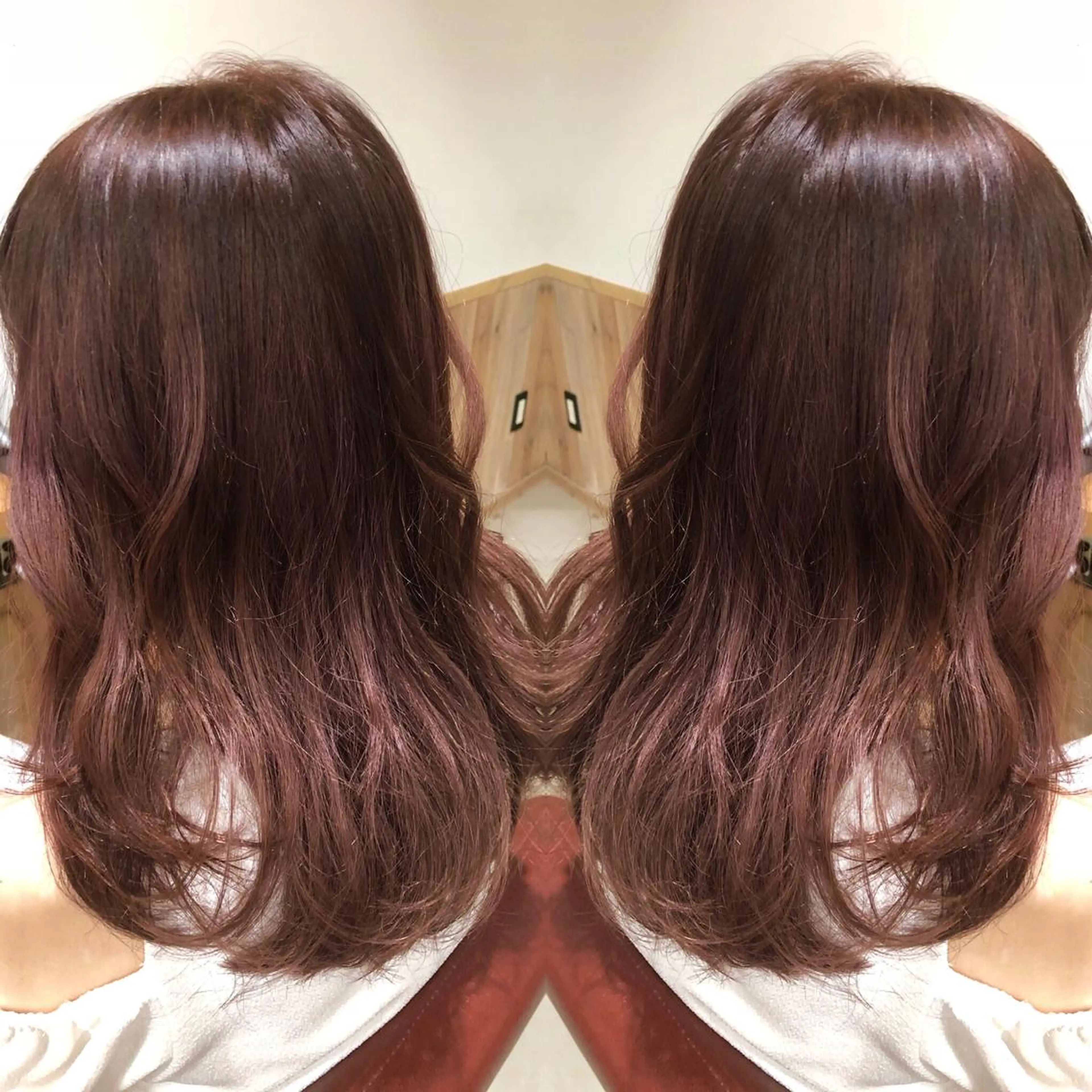 セミロング カラー グラデーションカラー ピンクカラー M IIのヘアスタイル