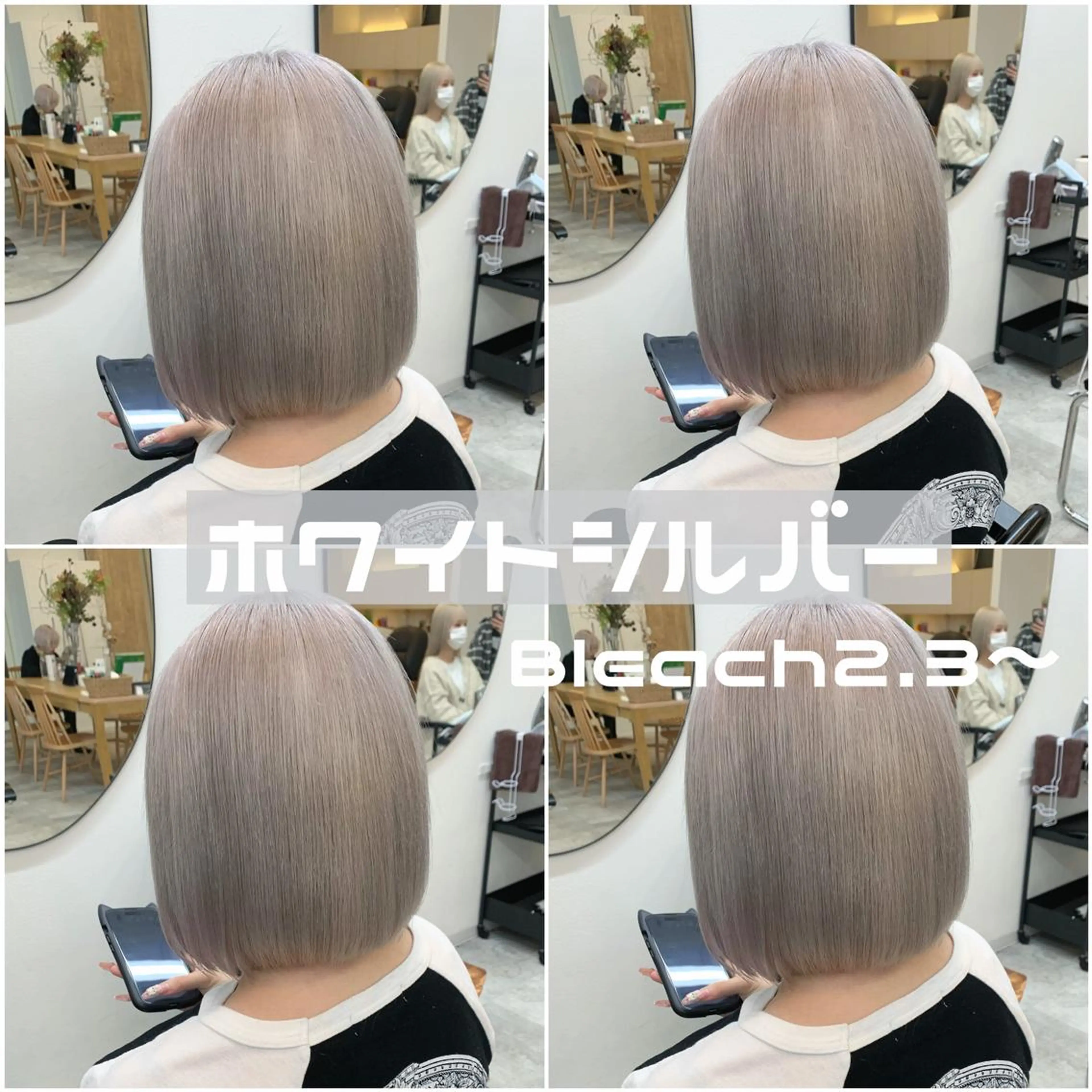 ミディアム カラー ヘアアレンジ シルバー ホワイトシルバー ヘアカラー トリートメント ヘアセット 髪質改善.Hallis 原宿所属・FUMU ❤︎のヘアスタイル