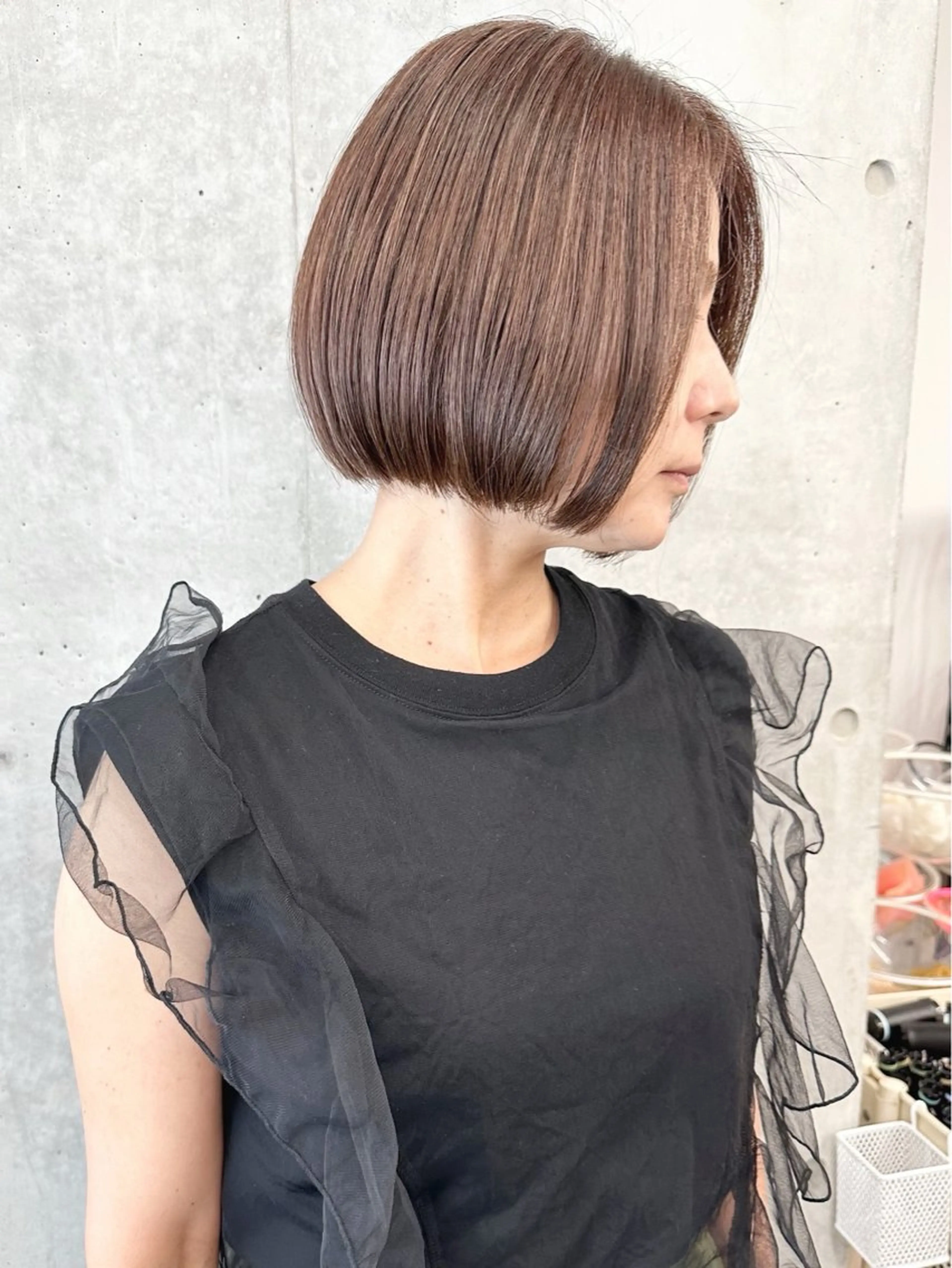 ショート とうい/くせ毛/ ショート/丸みボブのヘアスタイル