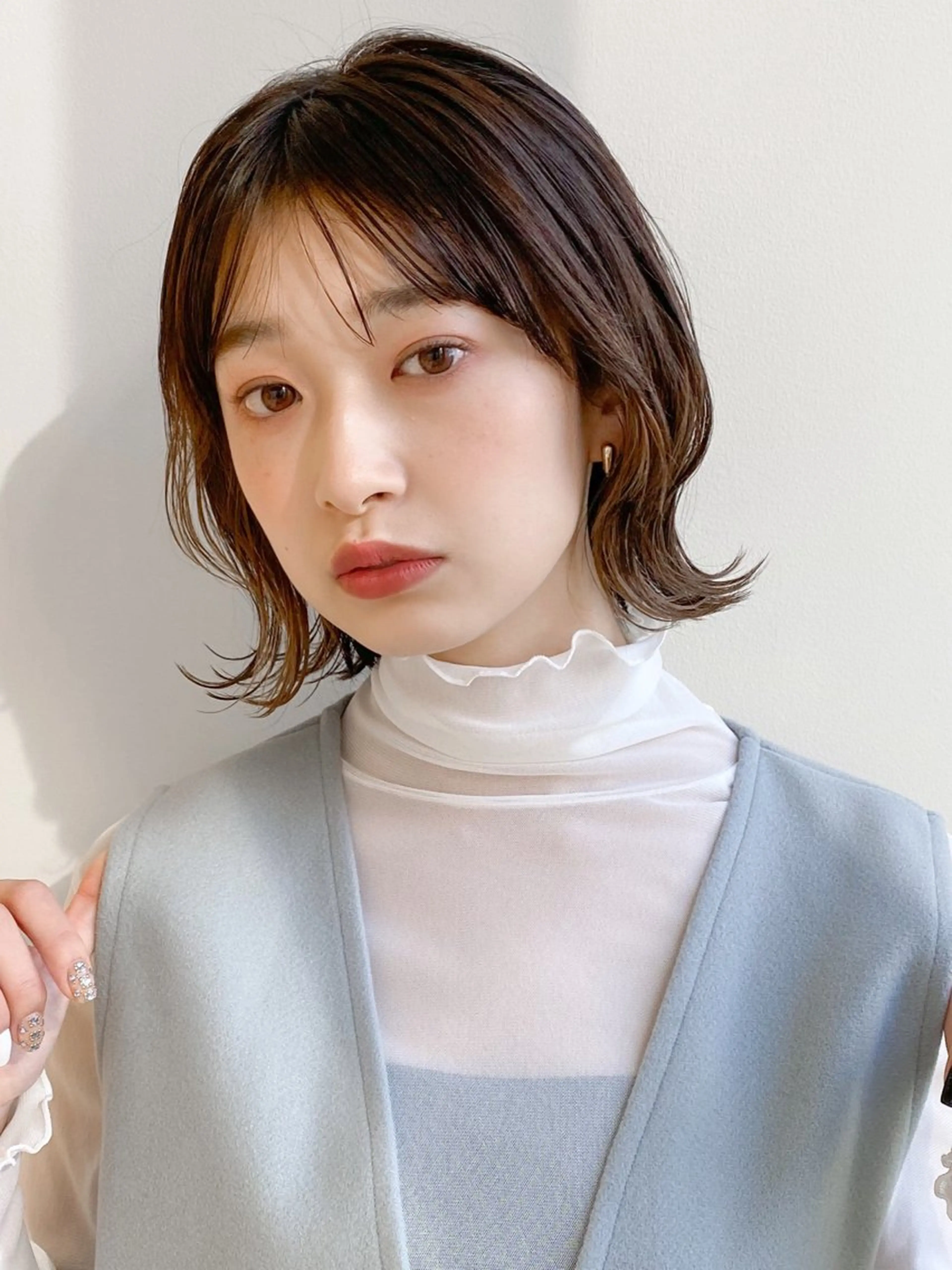 ミディアム カラー ブラウンカラー ショコラブラウン カット ヘアカラー トリートメント 佐藤 侑哉のヘアスタイル