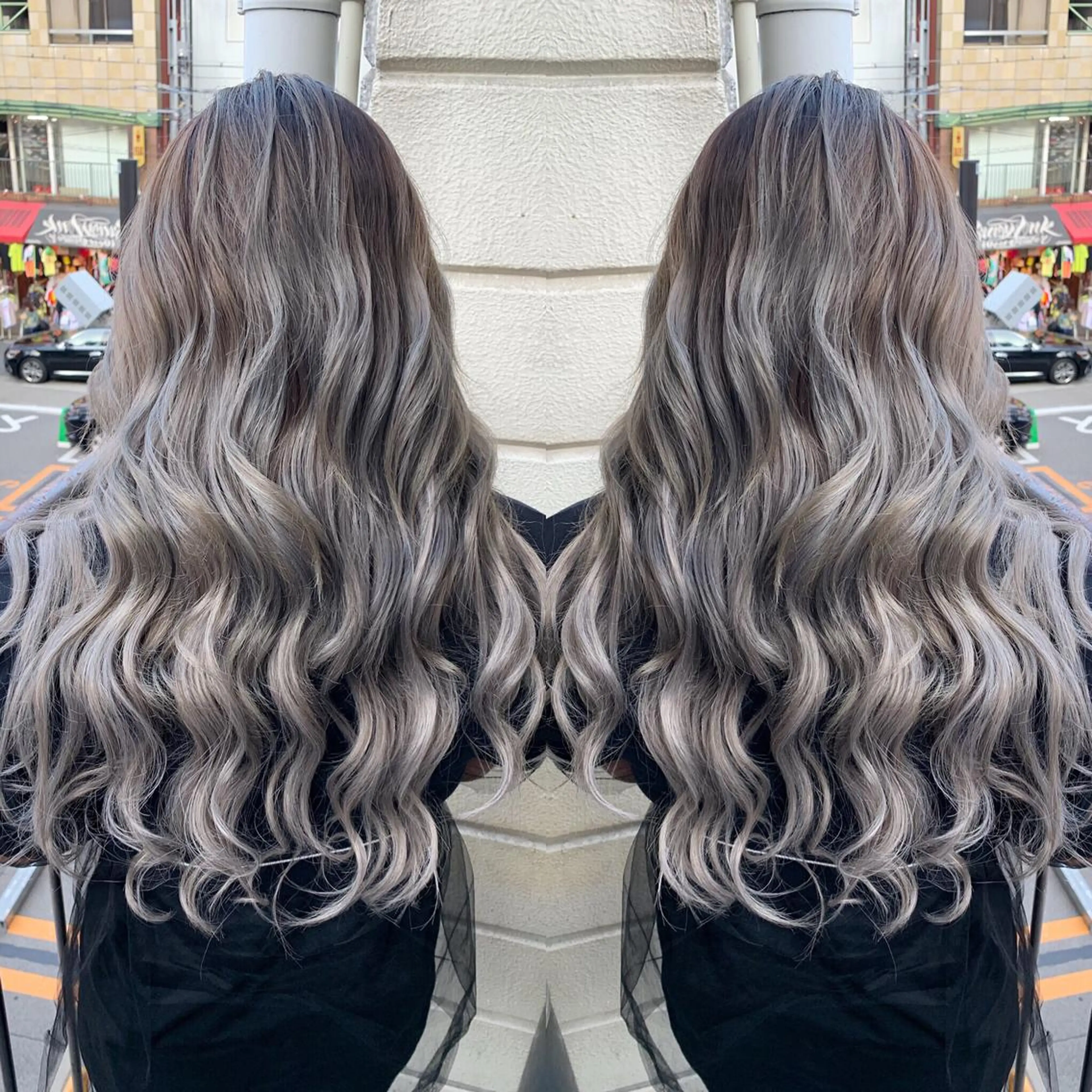 ロング カラー kr2s アメ村のヘアスタイル