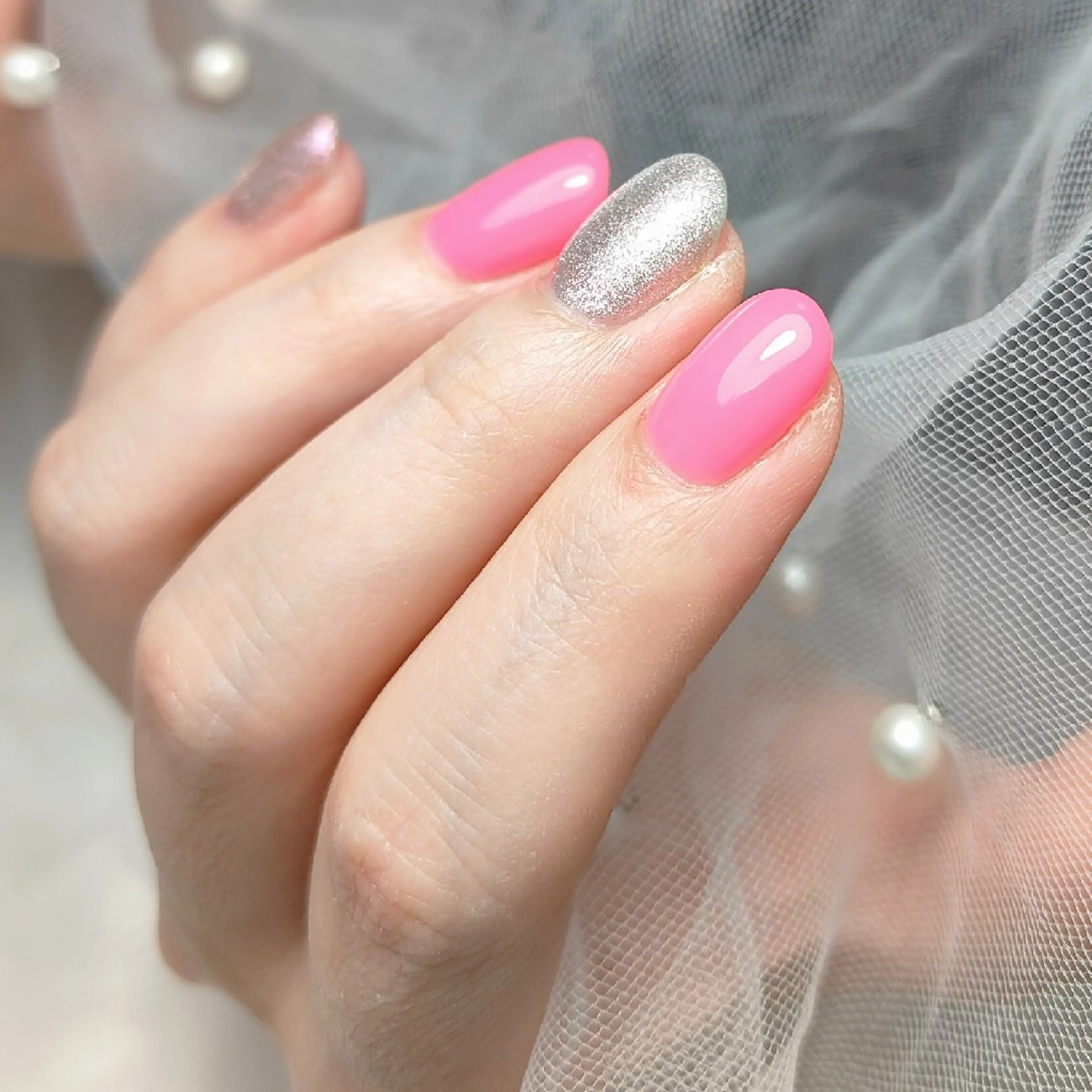 ネイル マグネットネイル ワンカラーネイル ハンドネイル CLEAR NAILのネイルデザイン