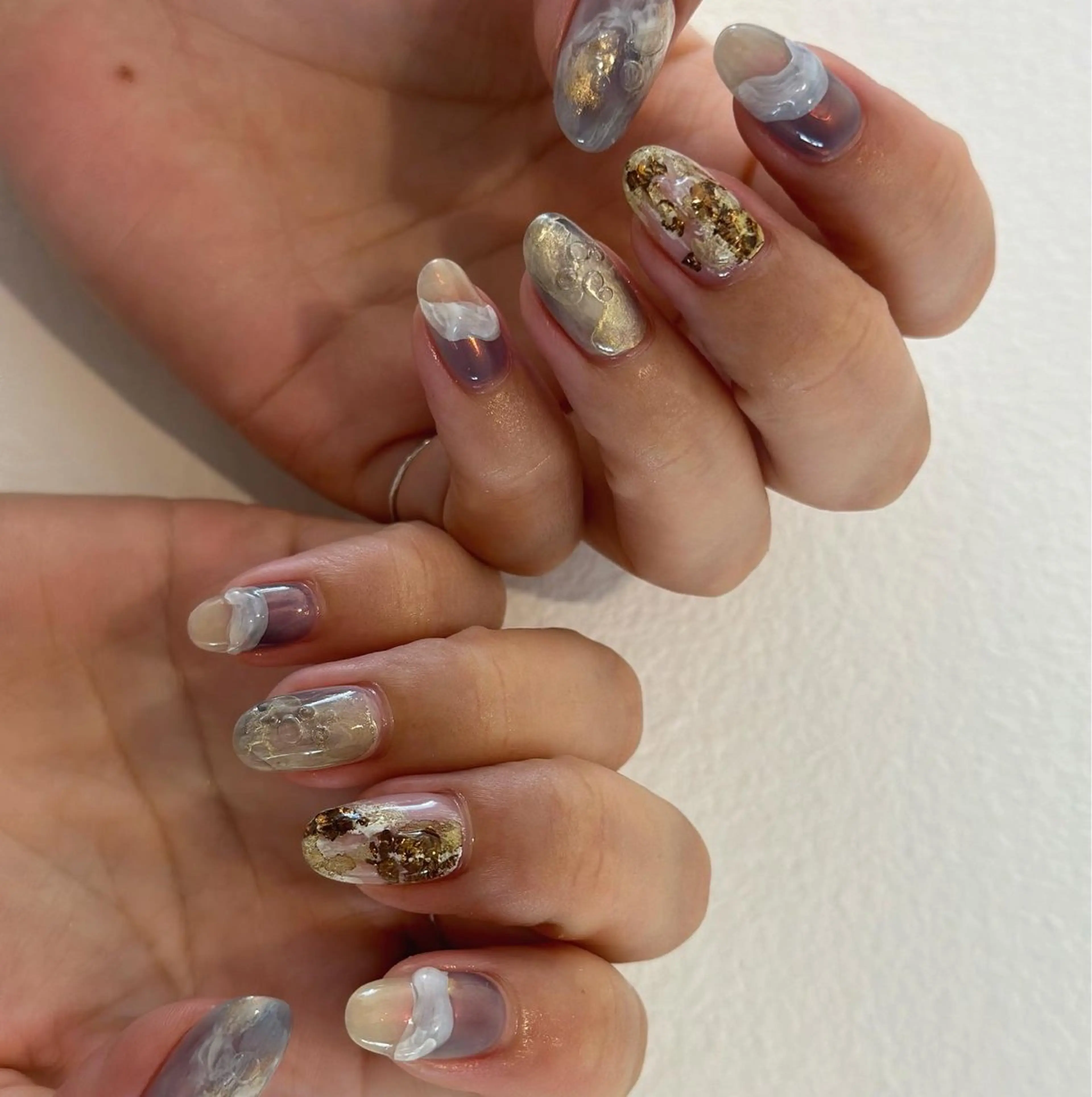 ネイル ニュアンスネイル ハンドネイル Flow nail所属・山本 七海のネイルデザイン