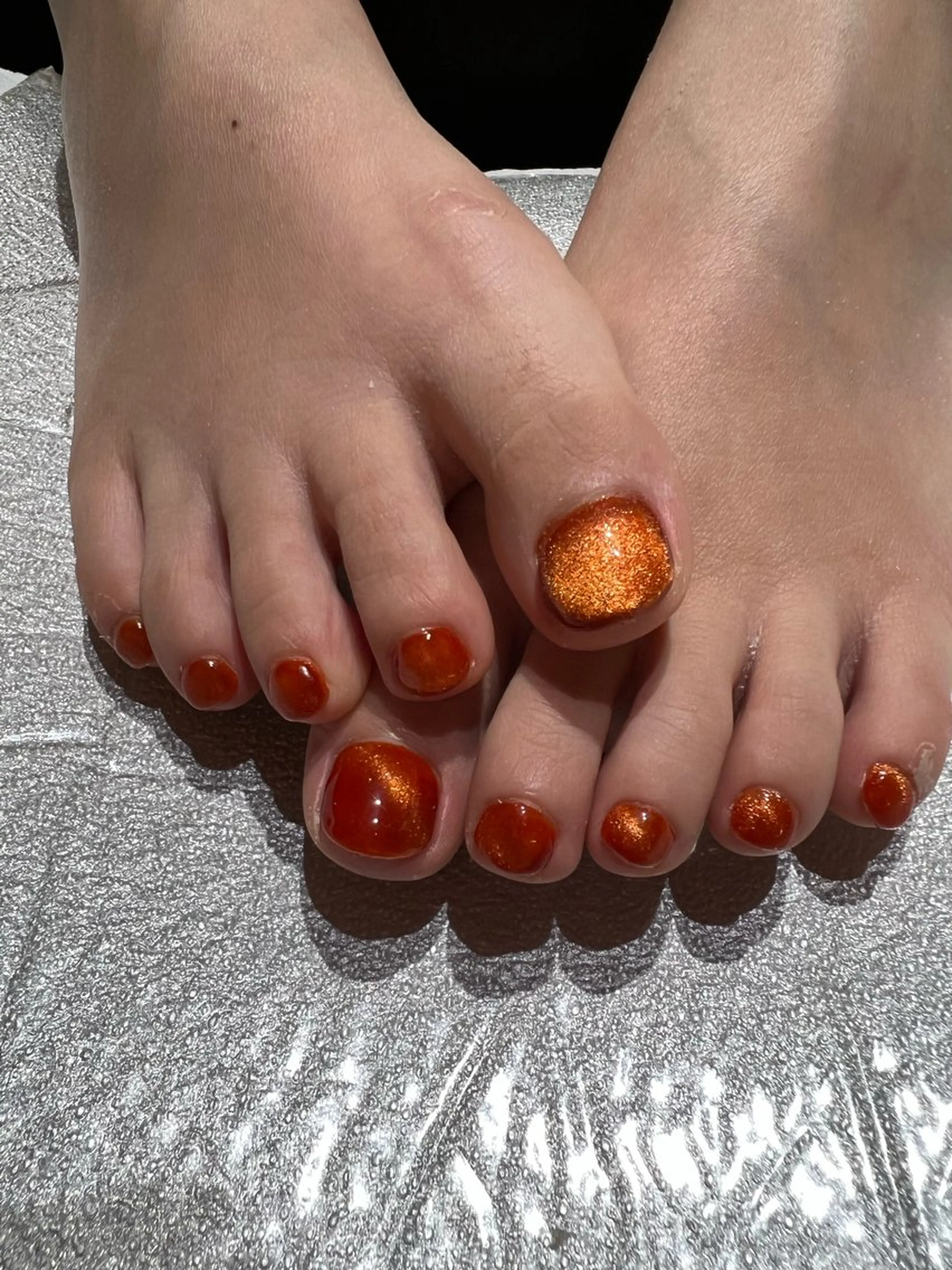 ネイル マグネットネイル オレンジ Total Beauty Salon CURE 津田沼店所属・イエティ .のネイルデザイン