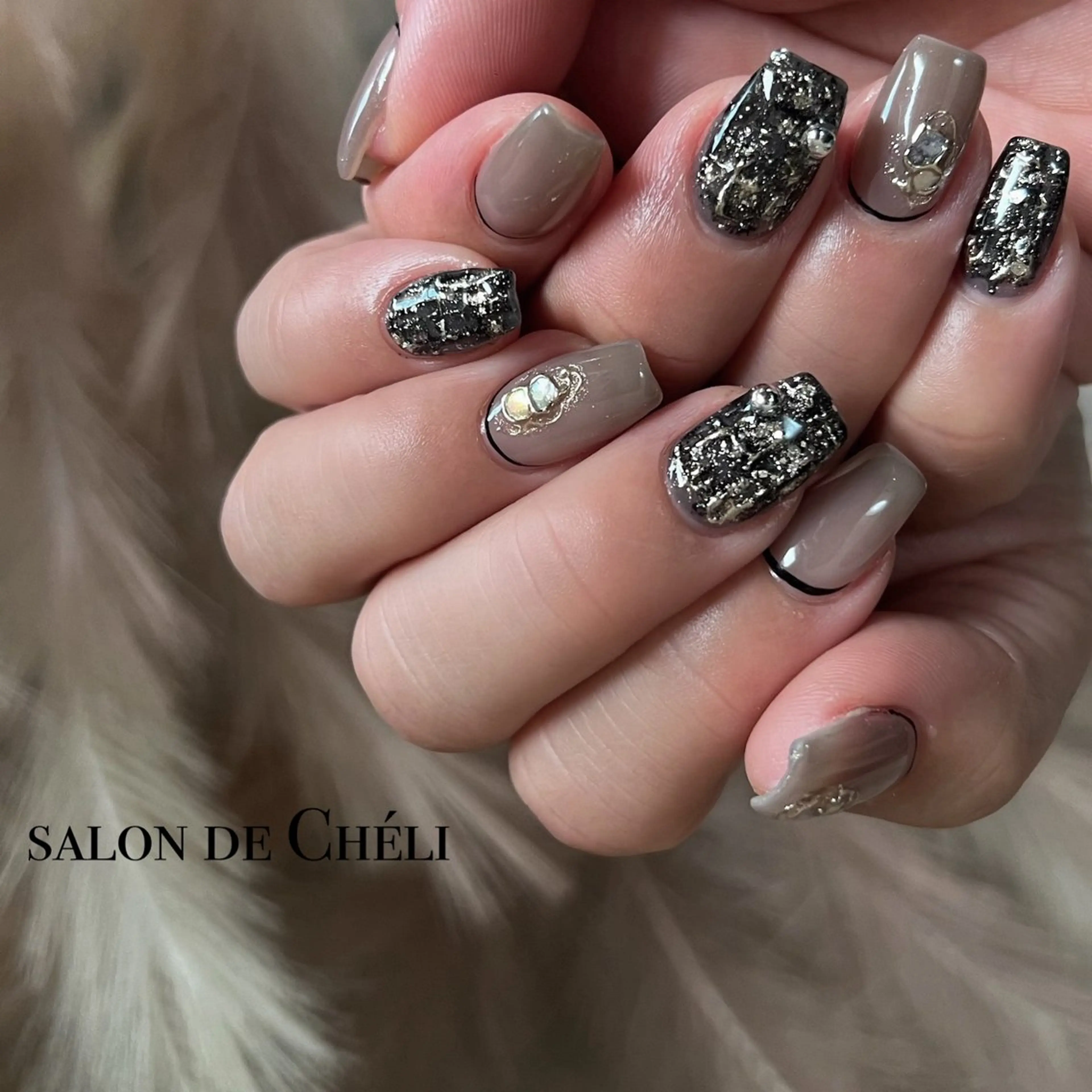 ネイル ニュアンスネイル ツイードネイル ハンドネイル salon de Chéli所属・salon de Cheliのネイルデザイン