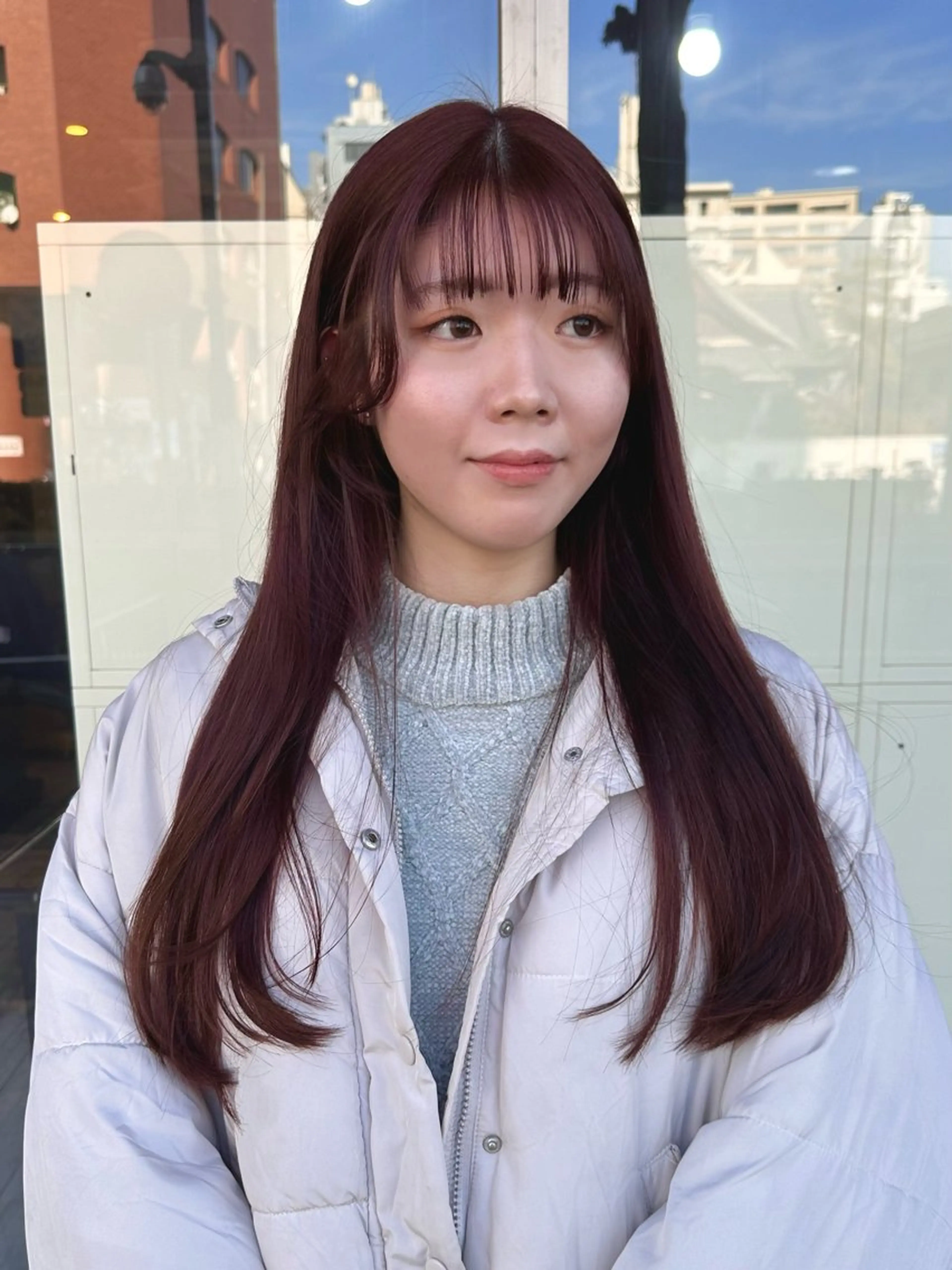 ロング カラー カット ヘアカラー トリートメント minim / miku 暖色カラーのヘアスタイル