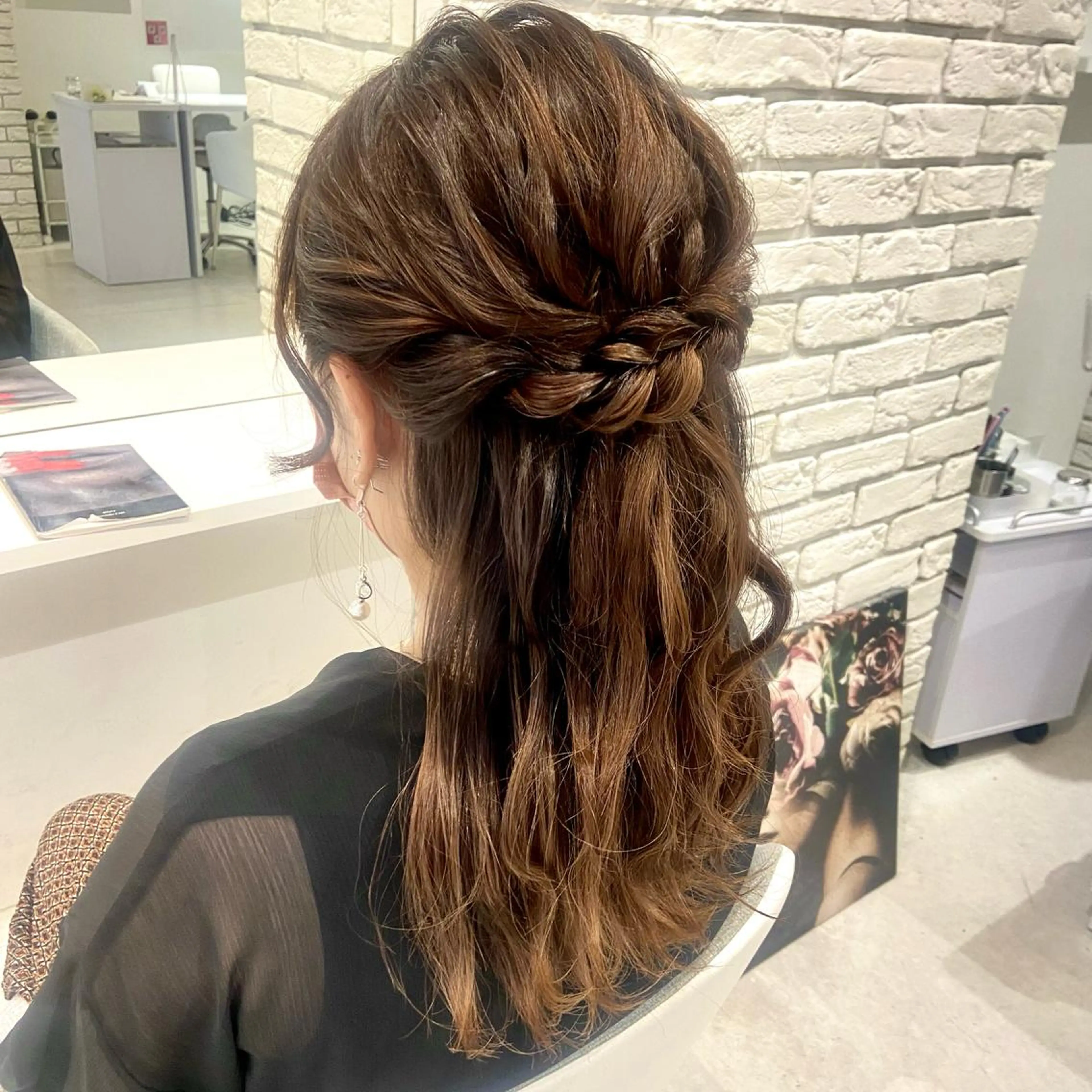 ヘアアレンジ ハーフアップ 奥出 祐菜のマツエク・マツパデザイン