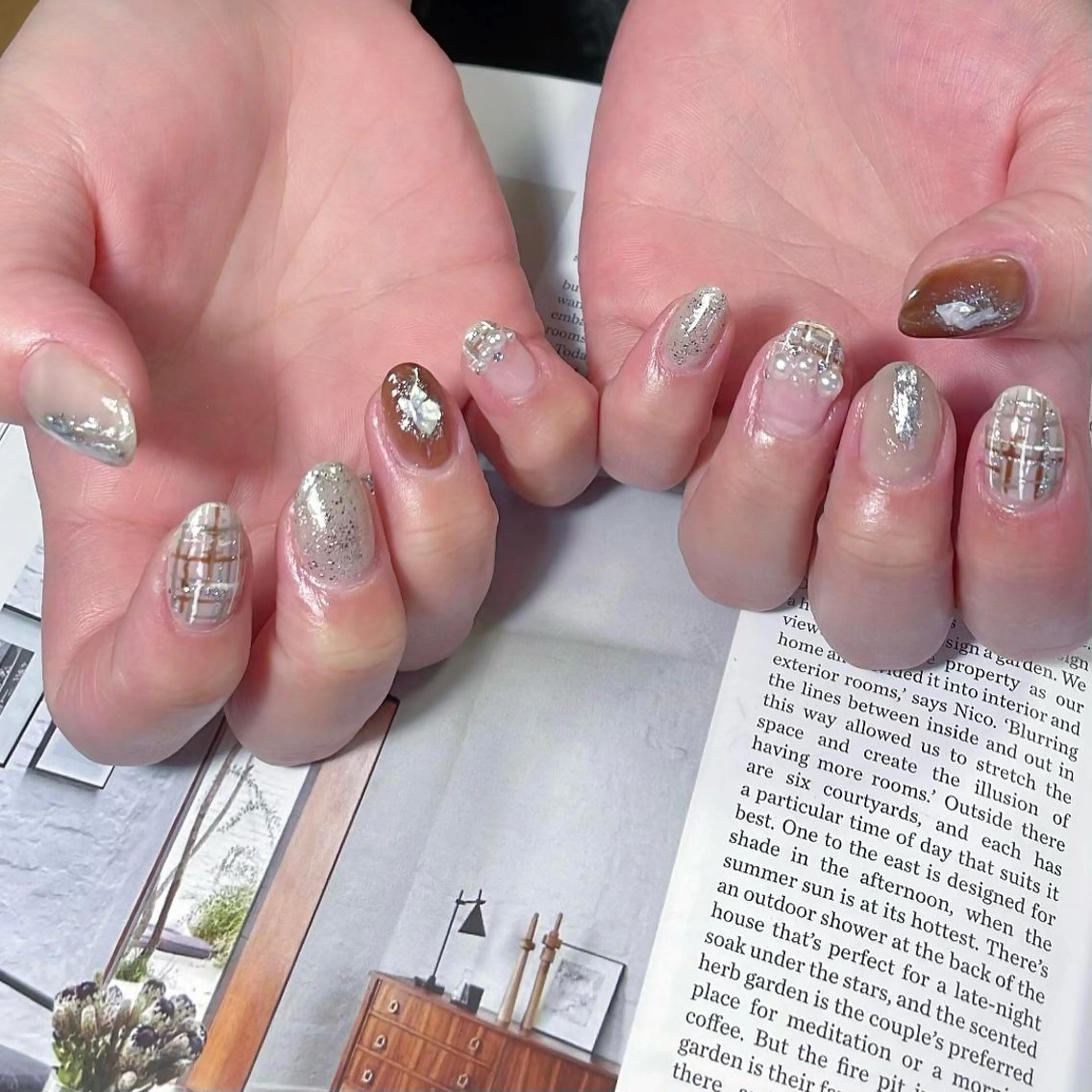 ネイル ツイードネイル Lofinails ちひろのネイルデザイン