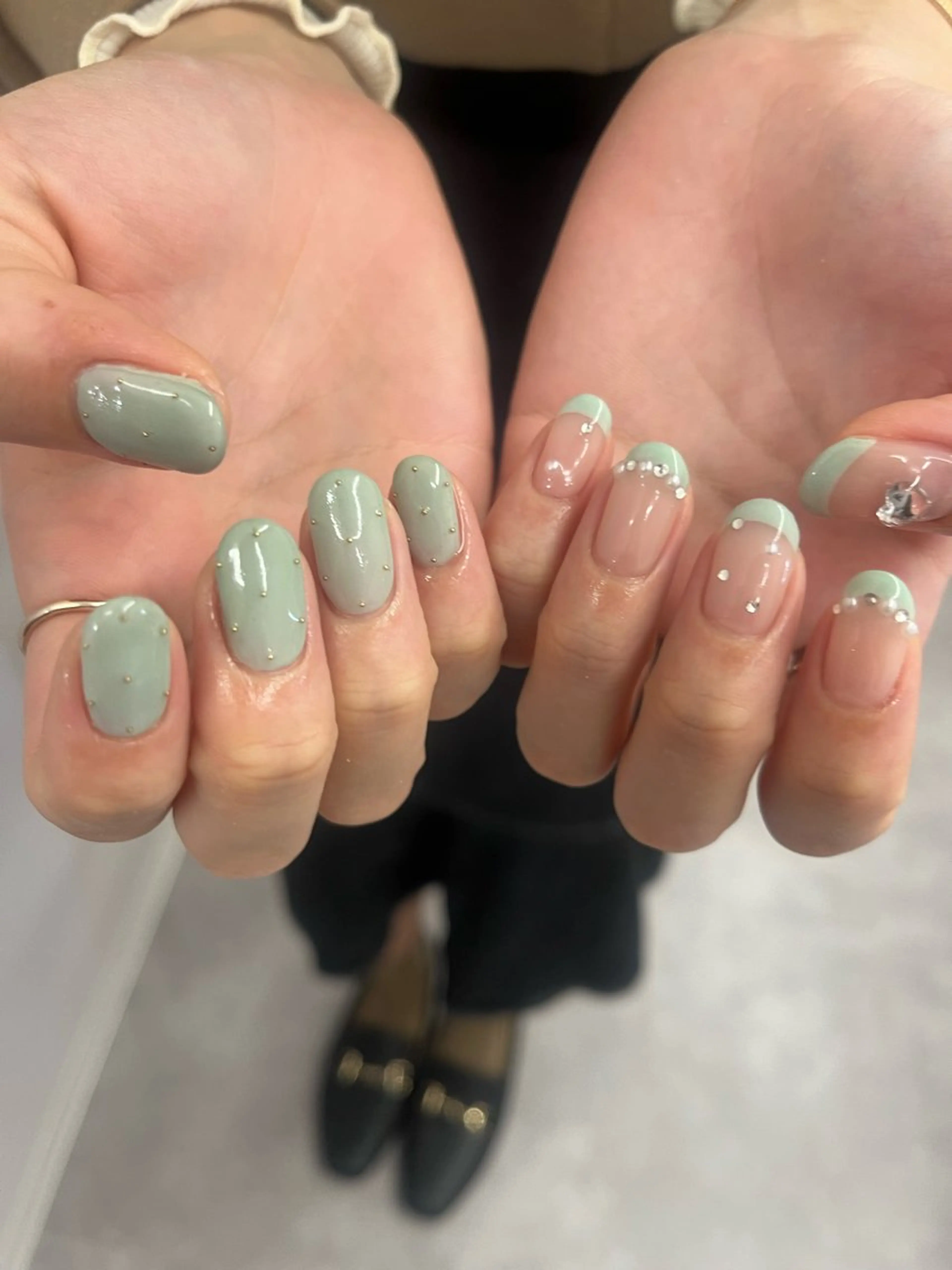 ネイル グリーン nail＊ runa🌻のネイルデザイン