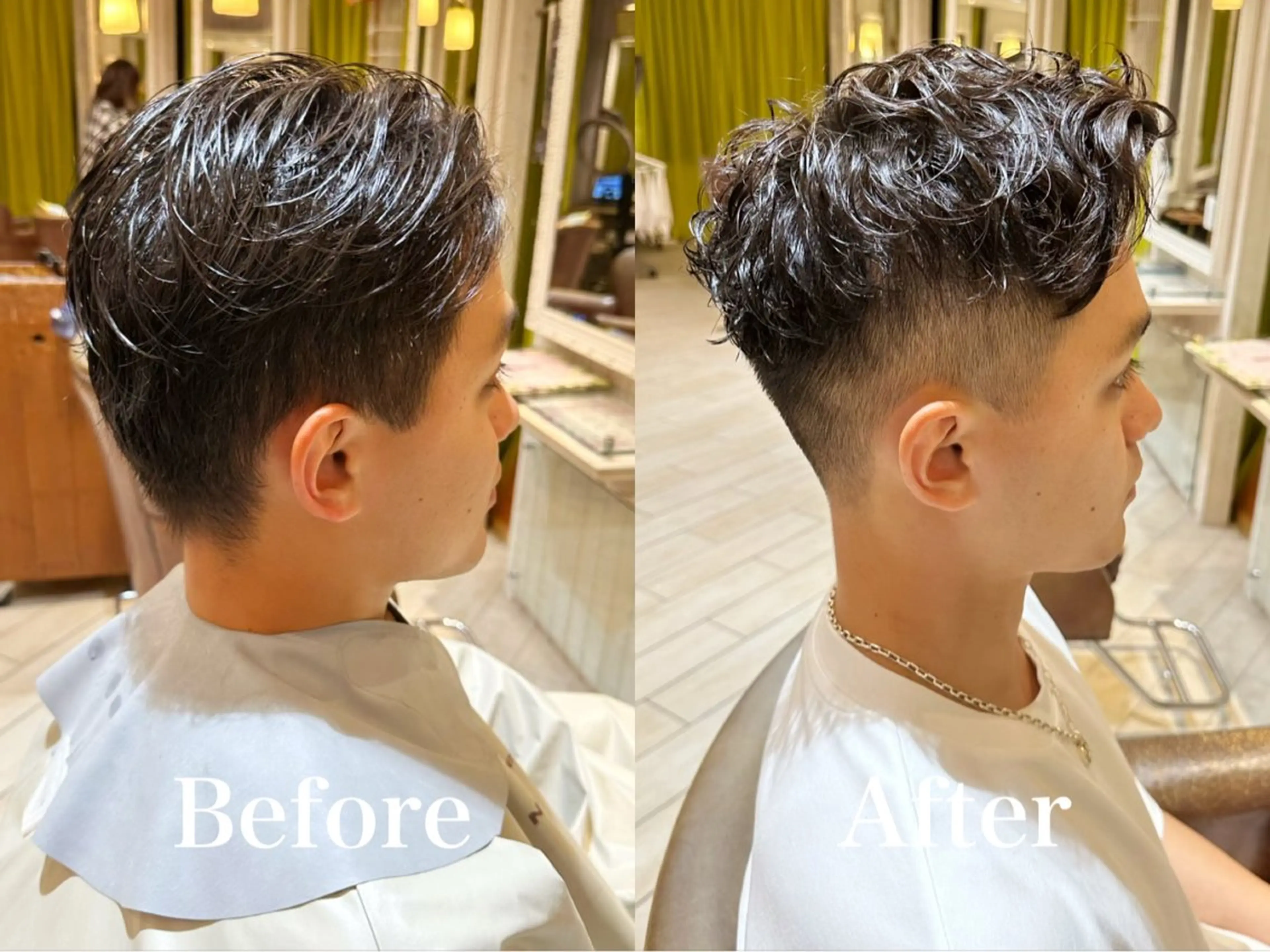 パーマ メンズ カット パーマ 増渕 駿介のヘアスタイル