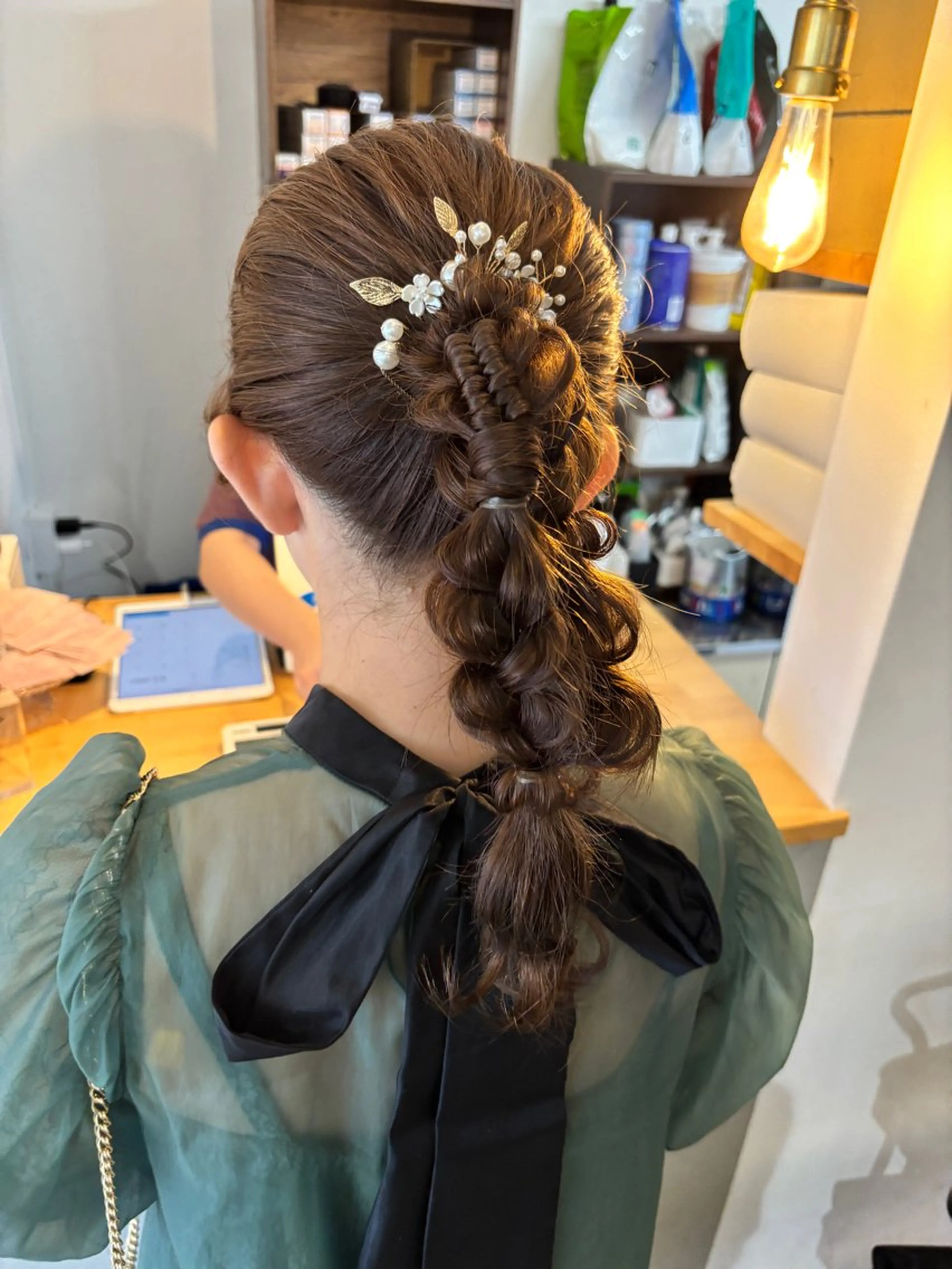 セミロング ボブ 韓国風ヘア レイヤーカット 縮毛矯正 miri.. yukinaのヘアスタイル