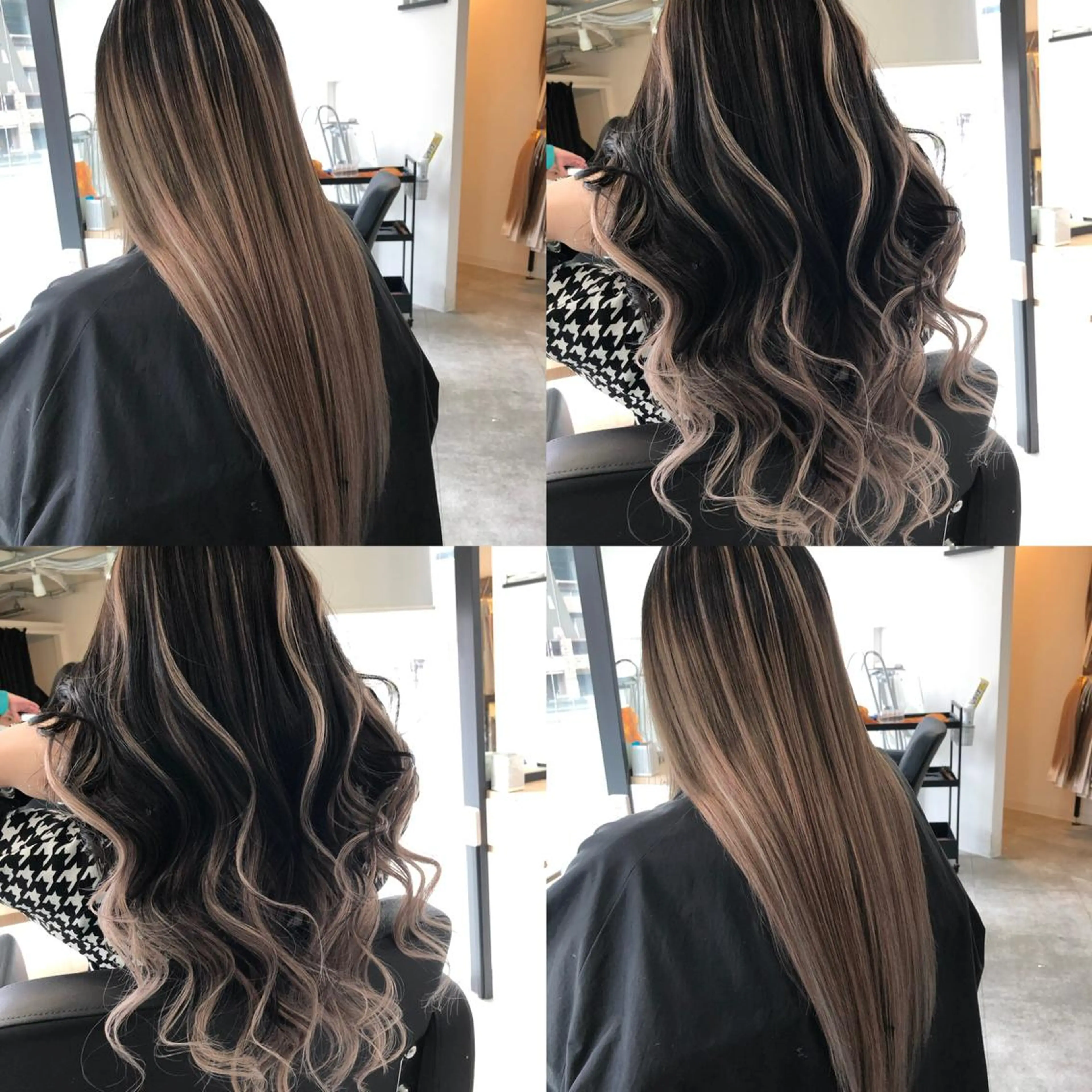ロング カラー シールエクステ バレイヤージュ ハイライトカラー エクステ ハイライト alpha. カラーエクステ下妻のヘアスタイル