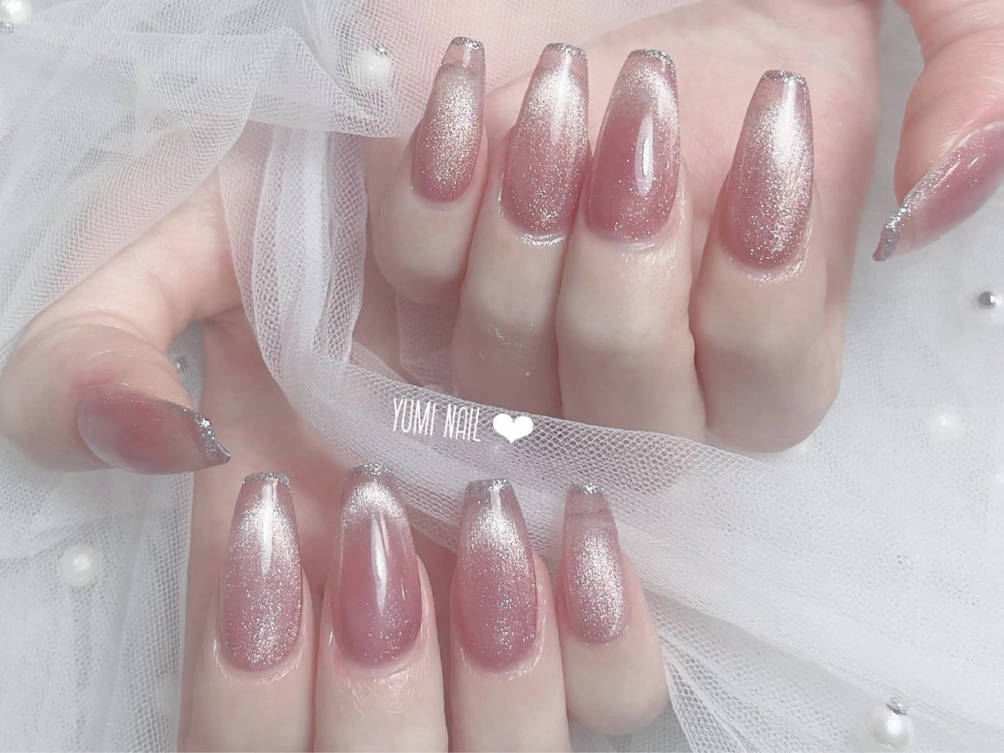 ネイル ハンドネイル 𝐲𝐮𝐦𝐢🎀 デザイン長さ出し専門のネイルデザイン